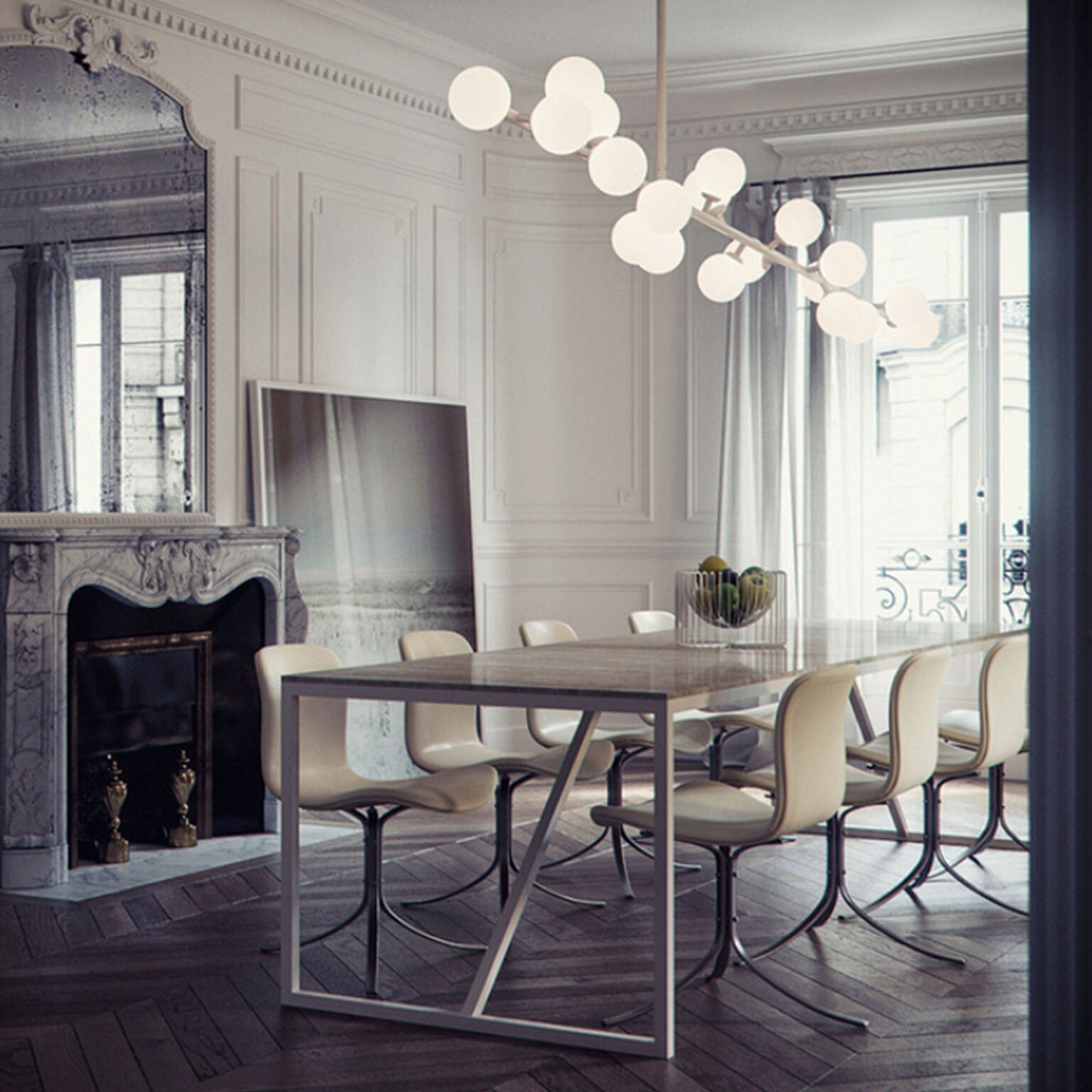 Eshair Modern Minimalist Brass Glass Chandelier - Letslighting