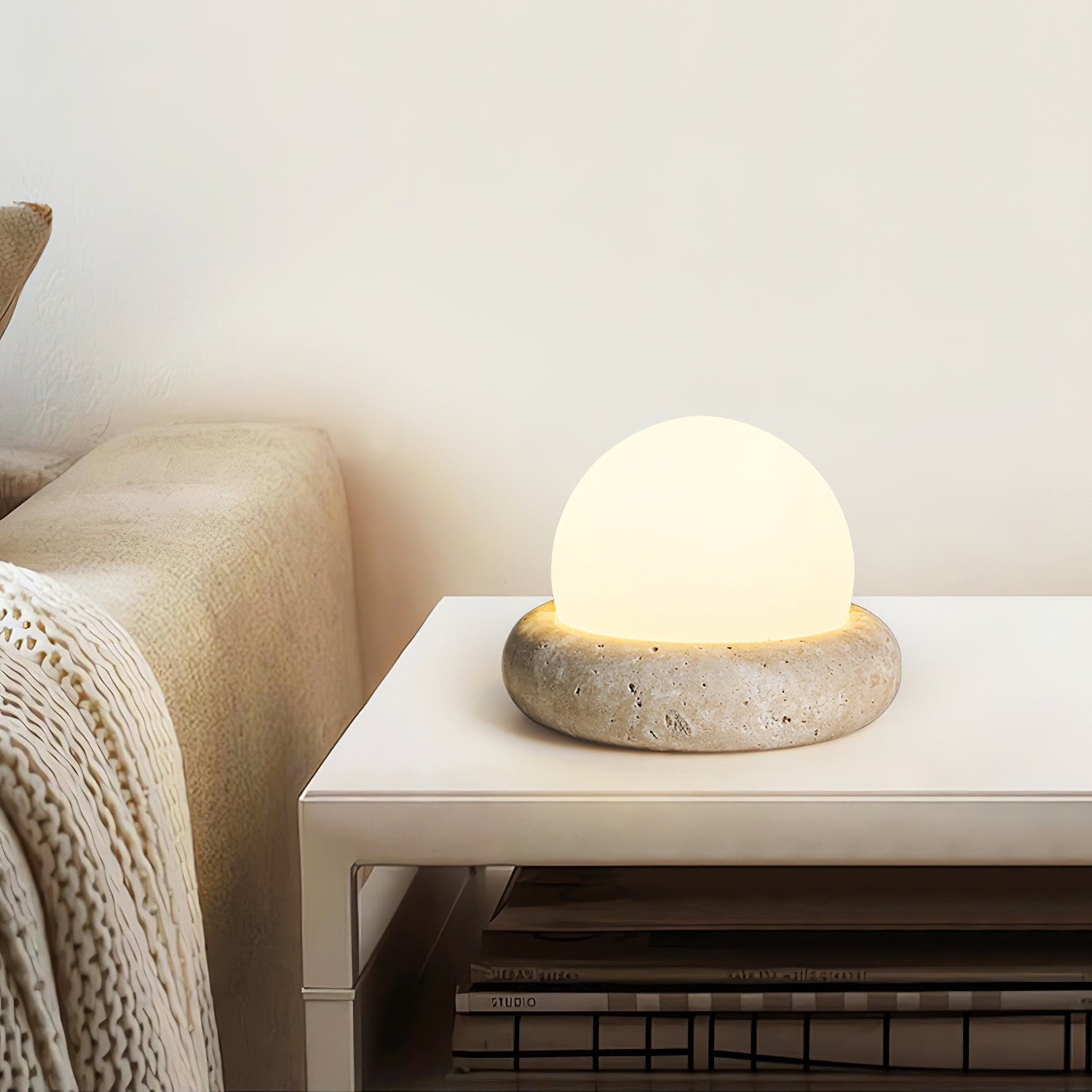 Riita Travertine Globe Table Lamp Mini Maga - Letslighting