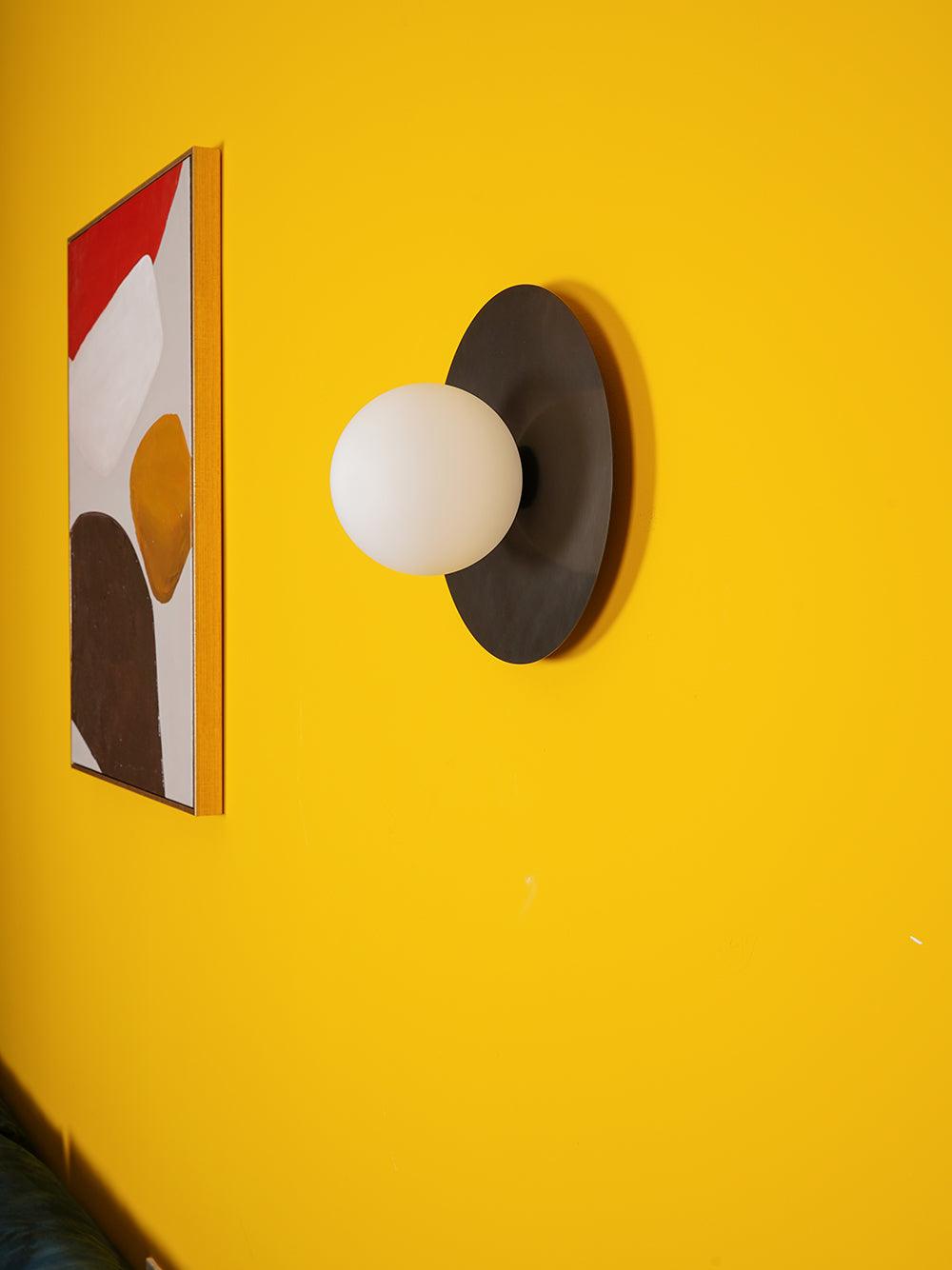 Godfrey Modern Minimalist Round Art Brass Glass Wall Lamp - Letslighting