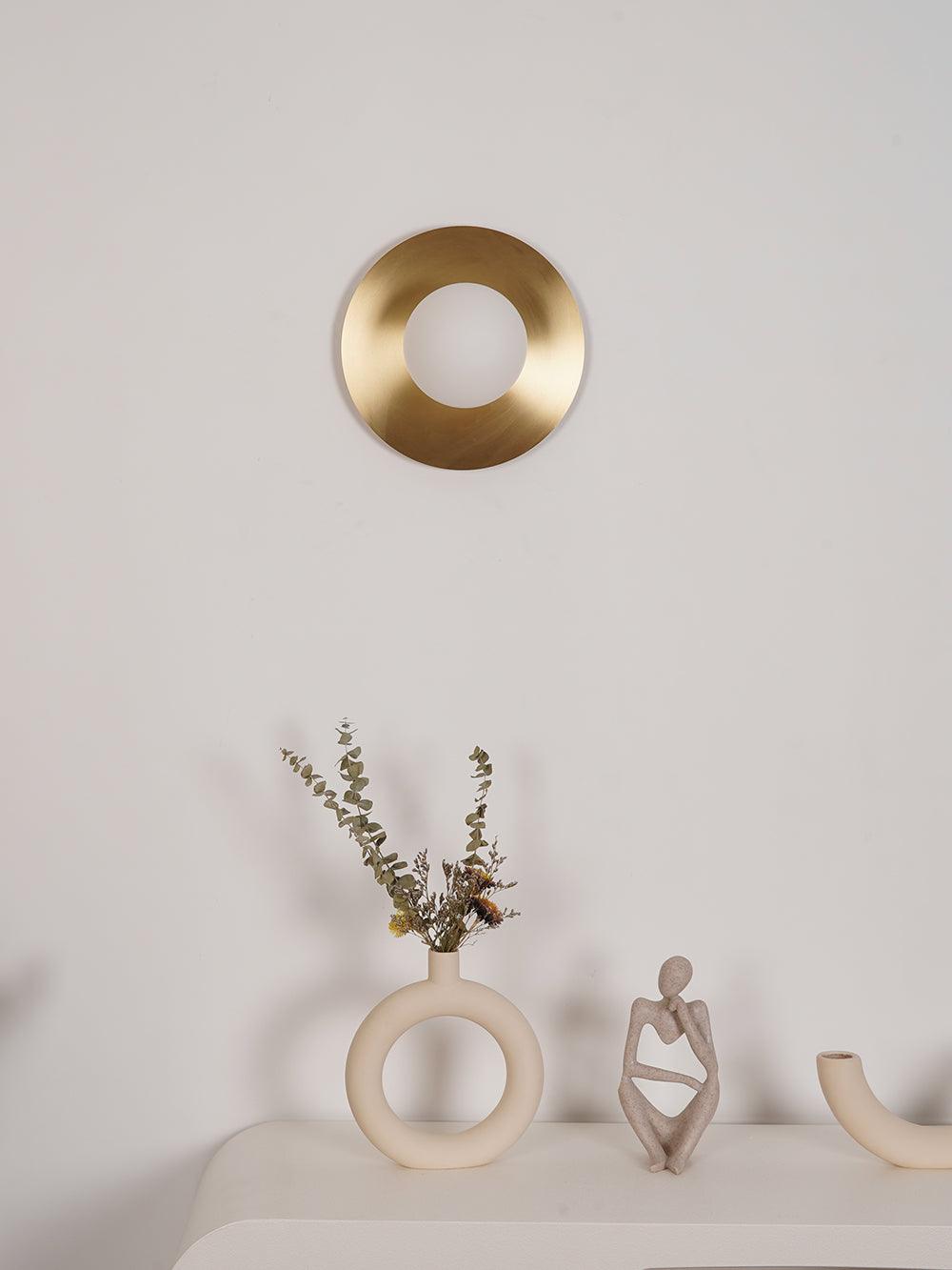 Godfrey Modern Minimalist Round Art Brass Glass Wall Lamp - Letslighting