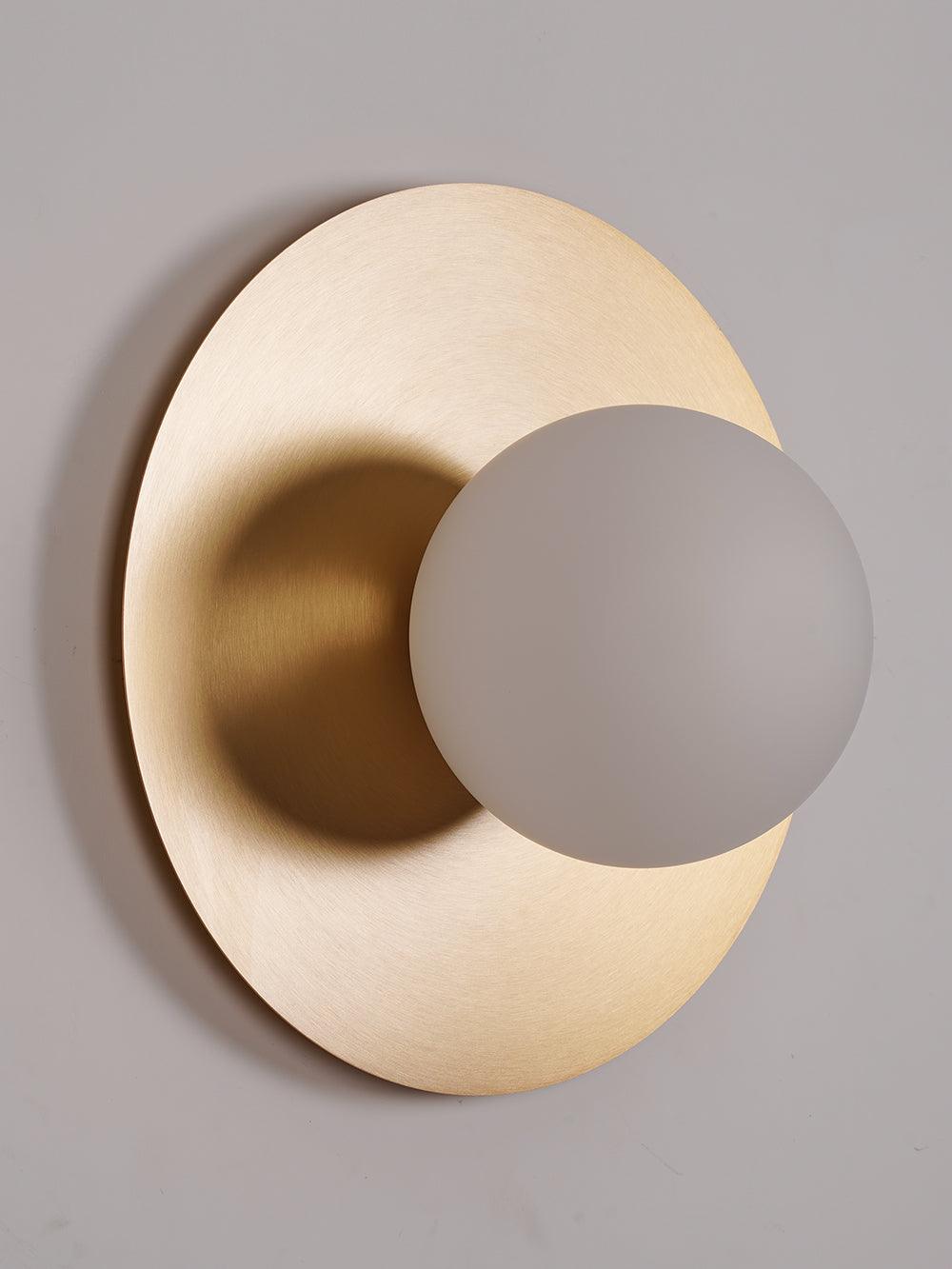 Godfrey Modern Minimalist Round Art Brass Glass Wall Lamp - Letslighting