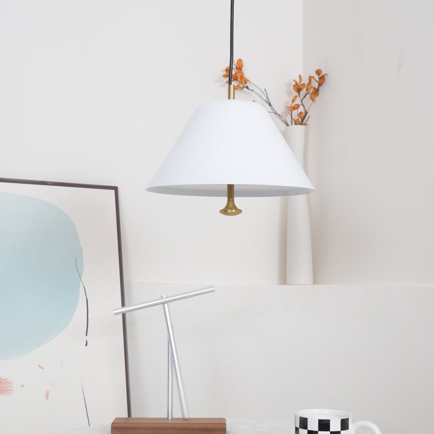 Solara Pendant Lamp Bell Glass Brass Minimalist - Letslighting