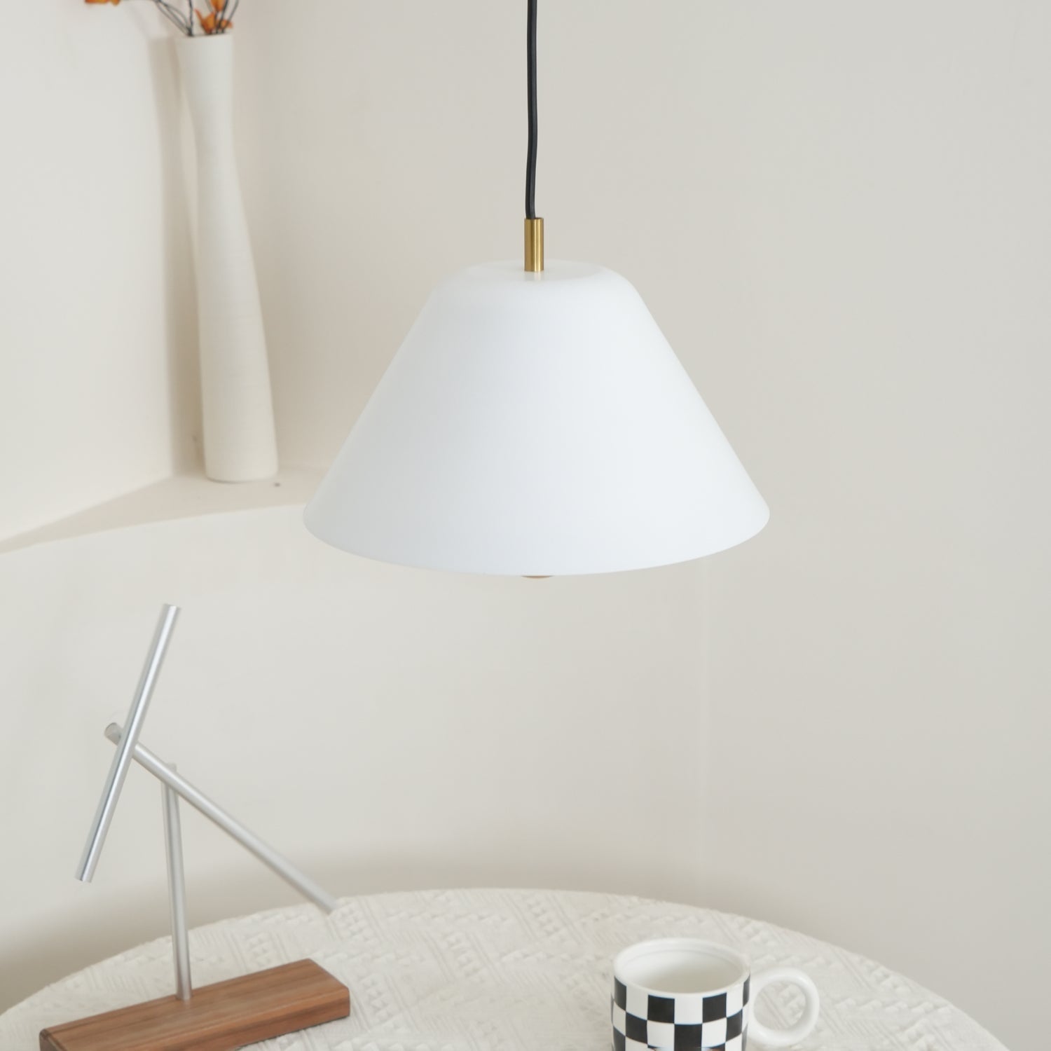 Solara Pendant Lamp Bell Glass Brass Minimalist - Letslighting