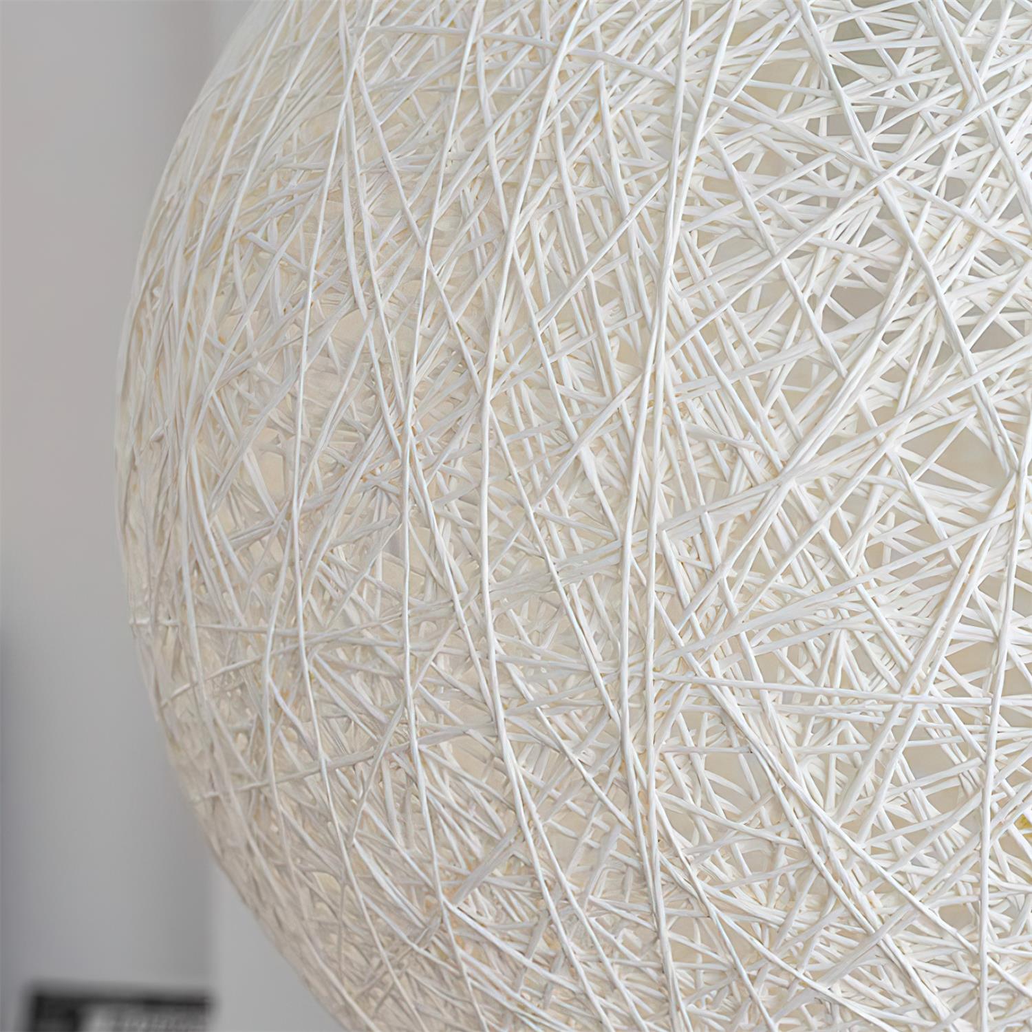 Pendant Lamp Hemp Rattan Sphere Handcrafted Artisanal Bohemian