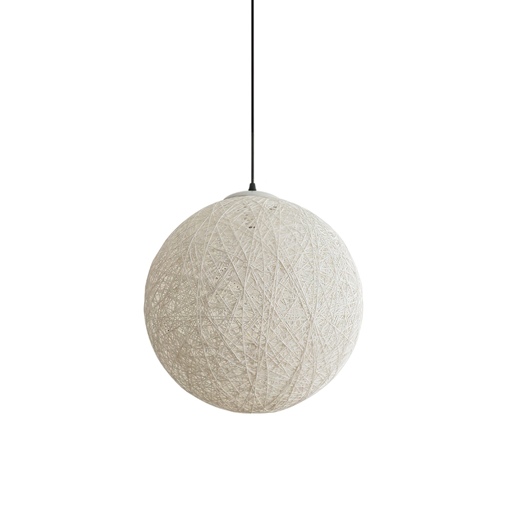 Pendant Lamp Hemp Rattan Sphere Handcrafted Artisanal Bohemian