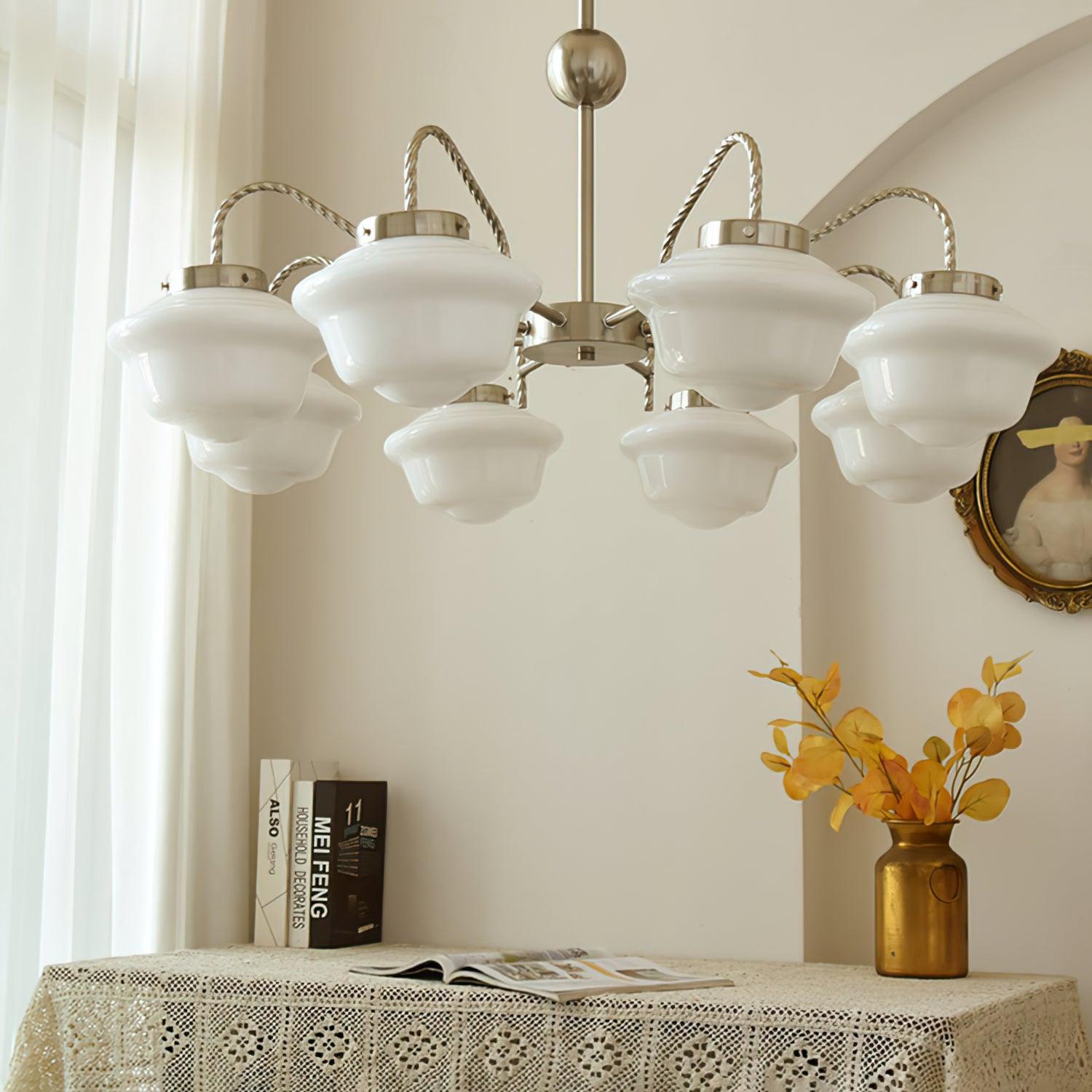 Curinel Vintage Chrome Glass Chandelier - Letslighting