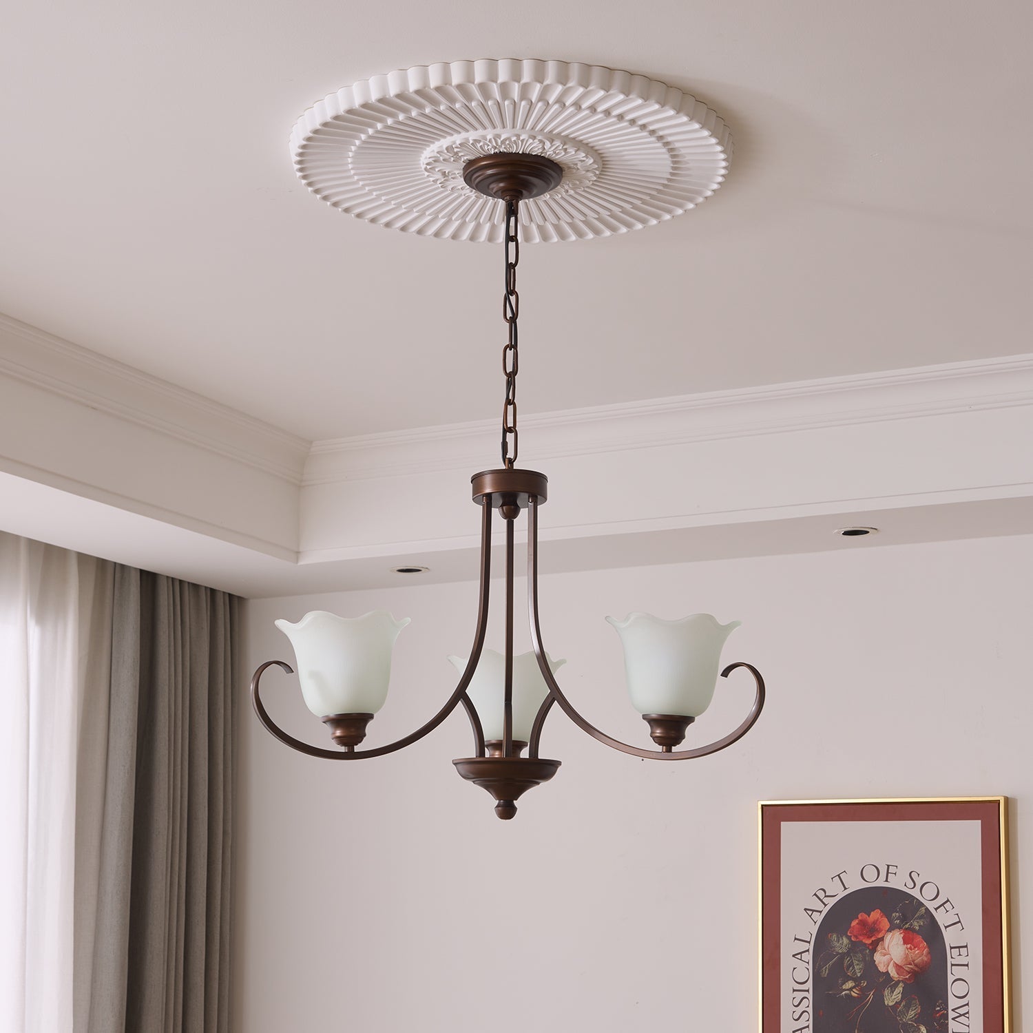 Nydorisra Elegance Vintage Floral Glass Chandelier - Letslighting