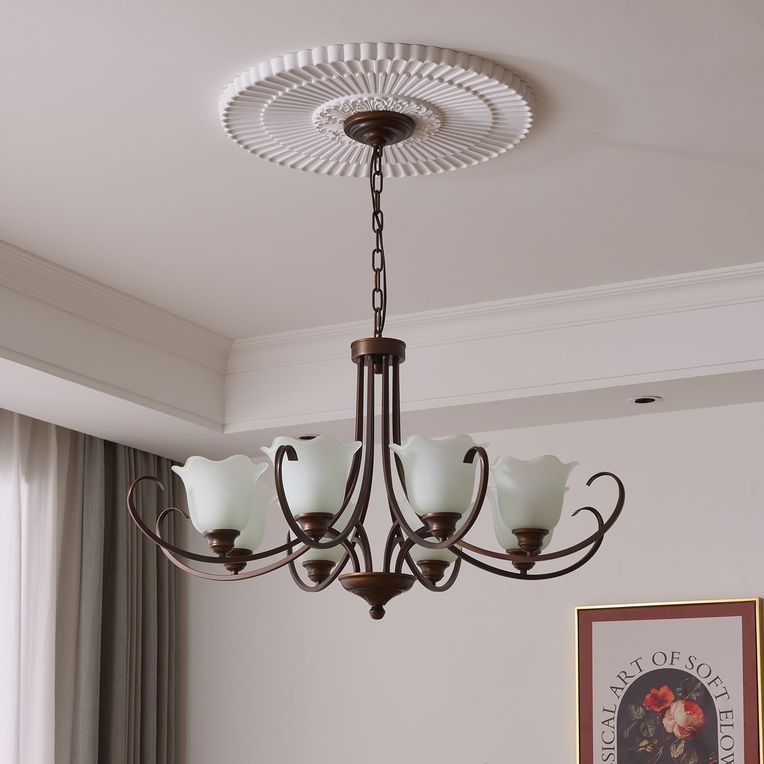 Nydorisra Elegance Vintage Floral Glass Chandelier - Letslighting