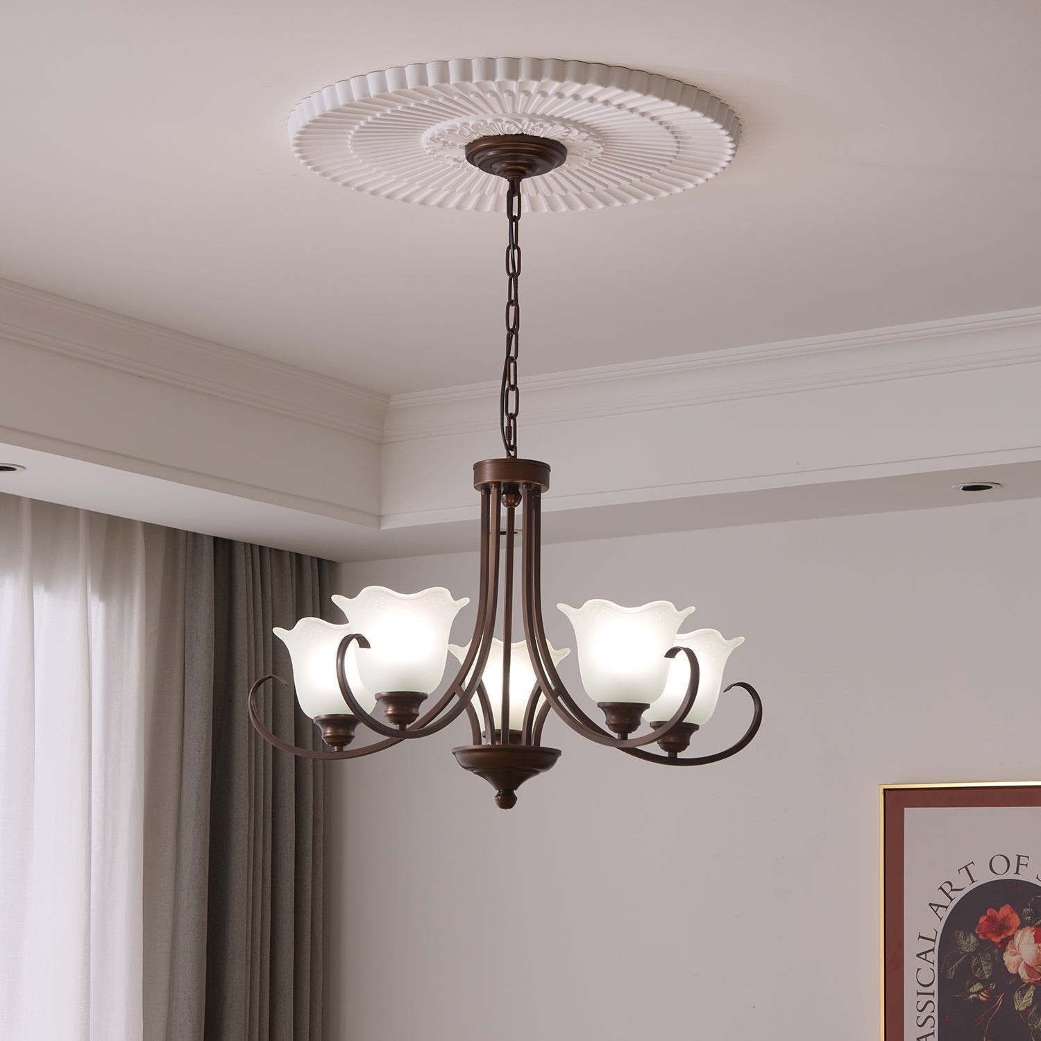 Nydorisra Elegance Vintage Floral Glass Chandelier - Letslighting