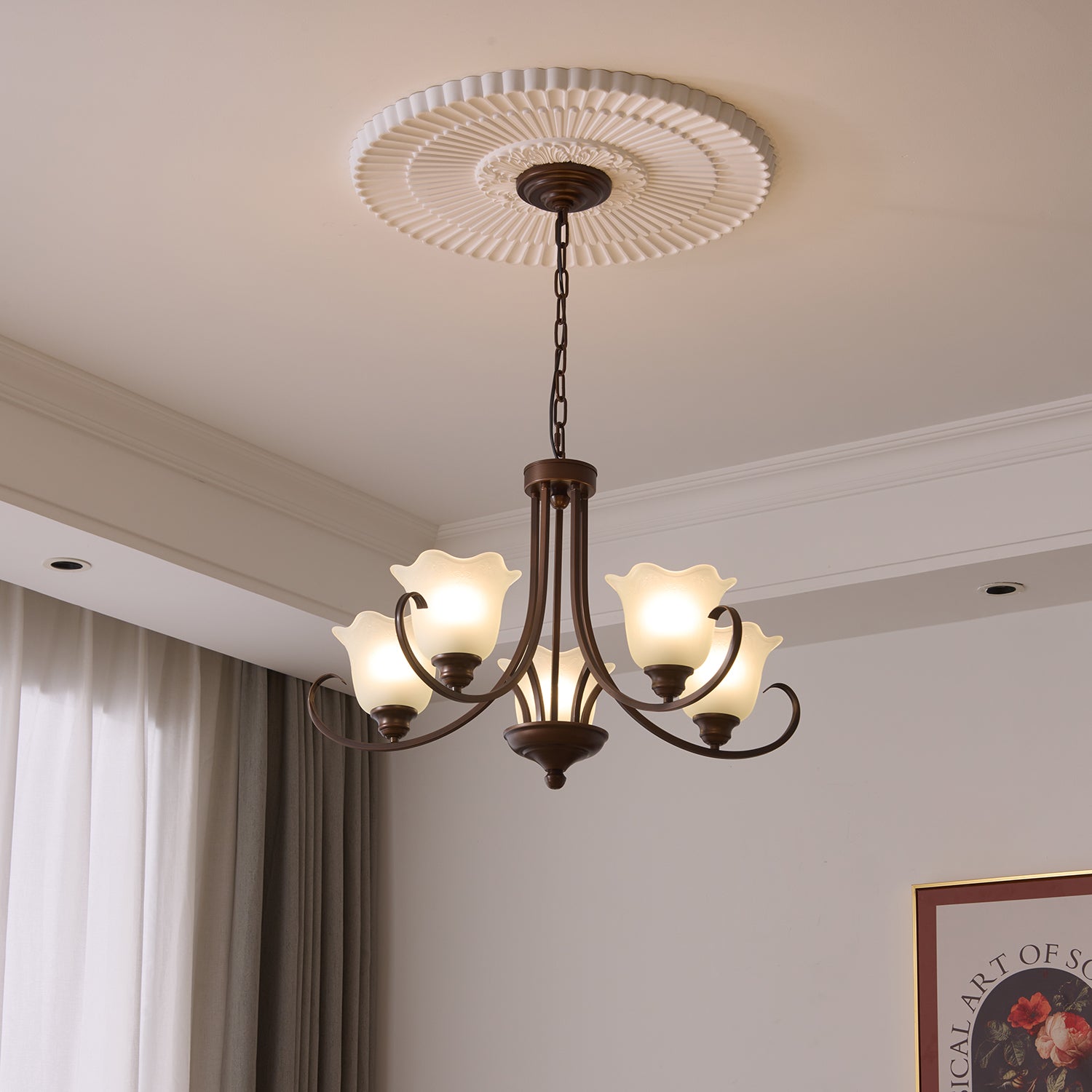 Nydorisra Elegance Vintage Floral Glass Chandelier - Letslighting