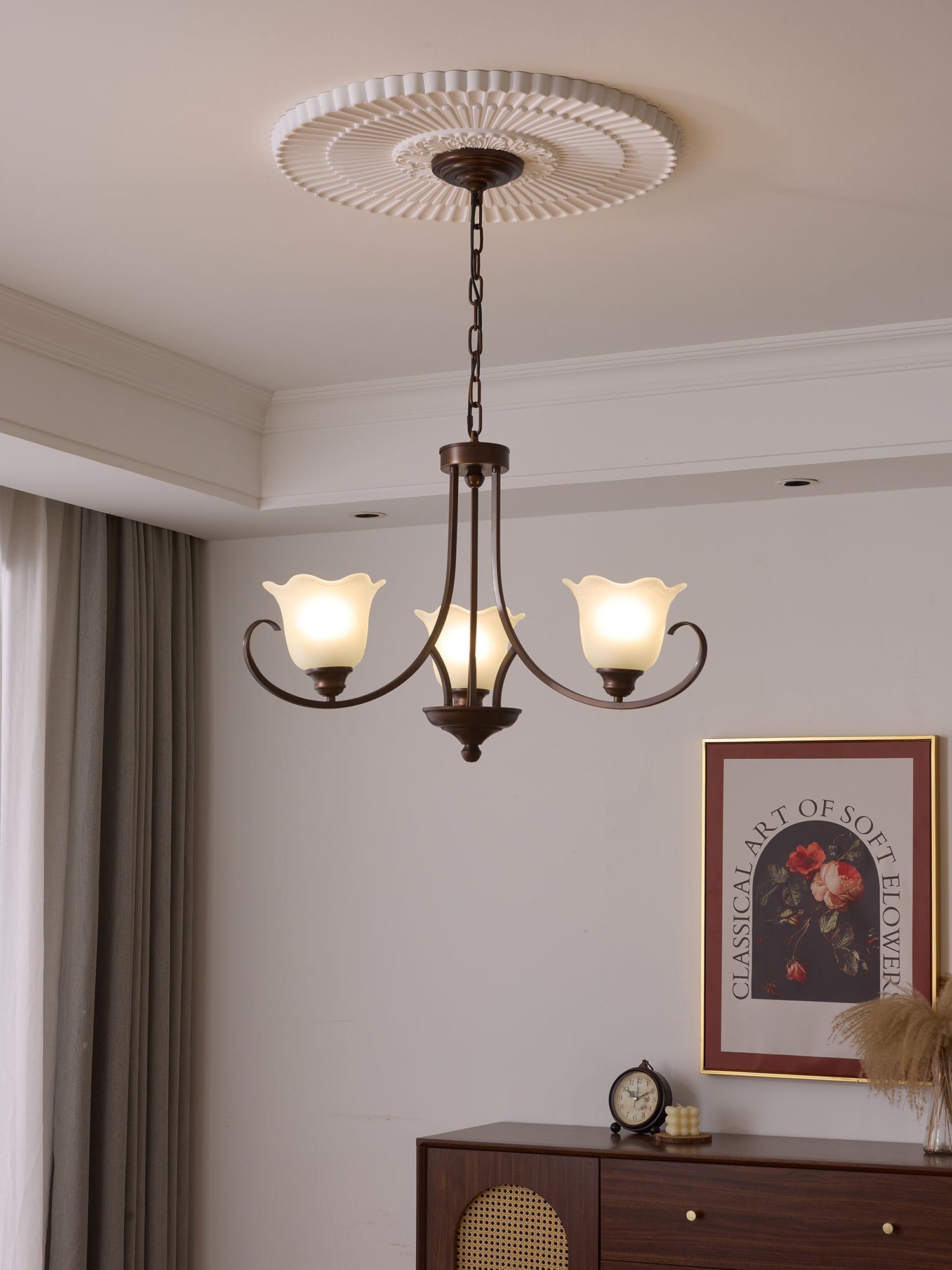 Nydorisra Elegance Vintage Floral Glass Chandelier - Letslighting