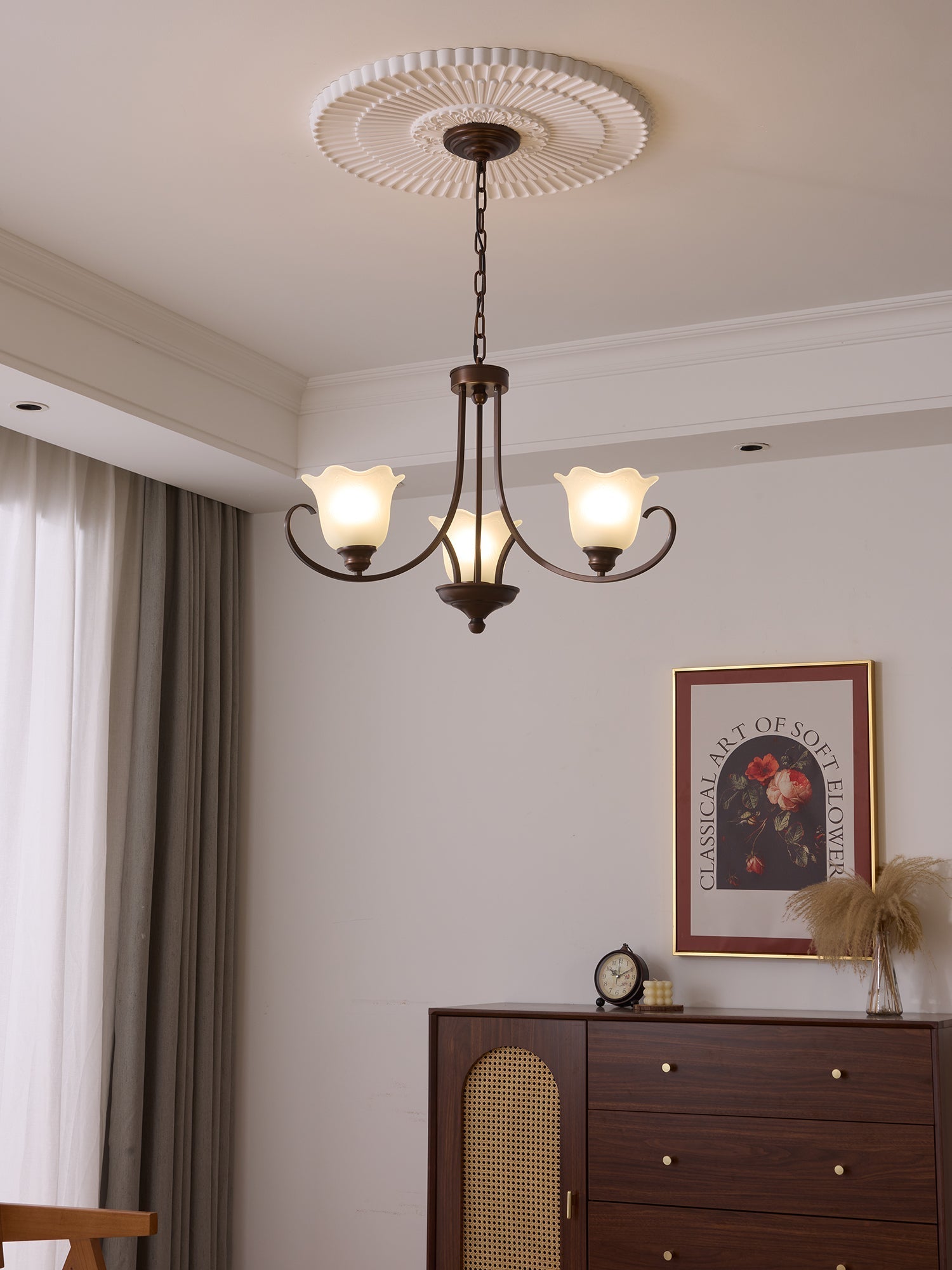Nydorisra Elegance Vintage Floral Glass Chandelier - Letslighting