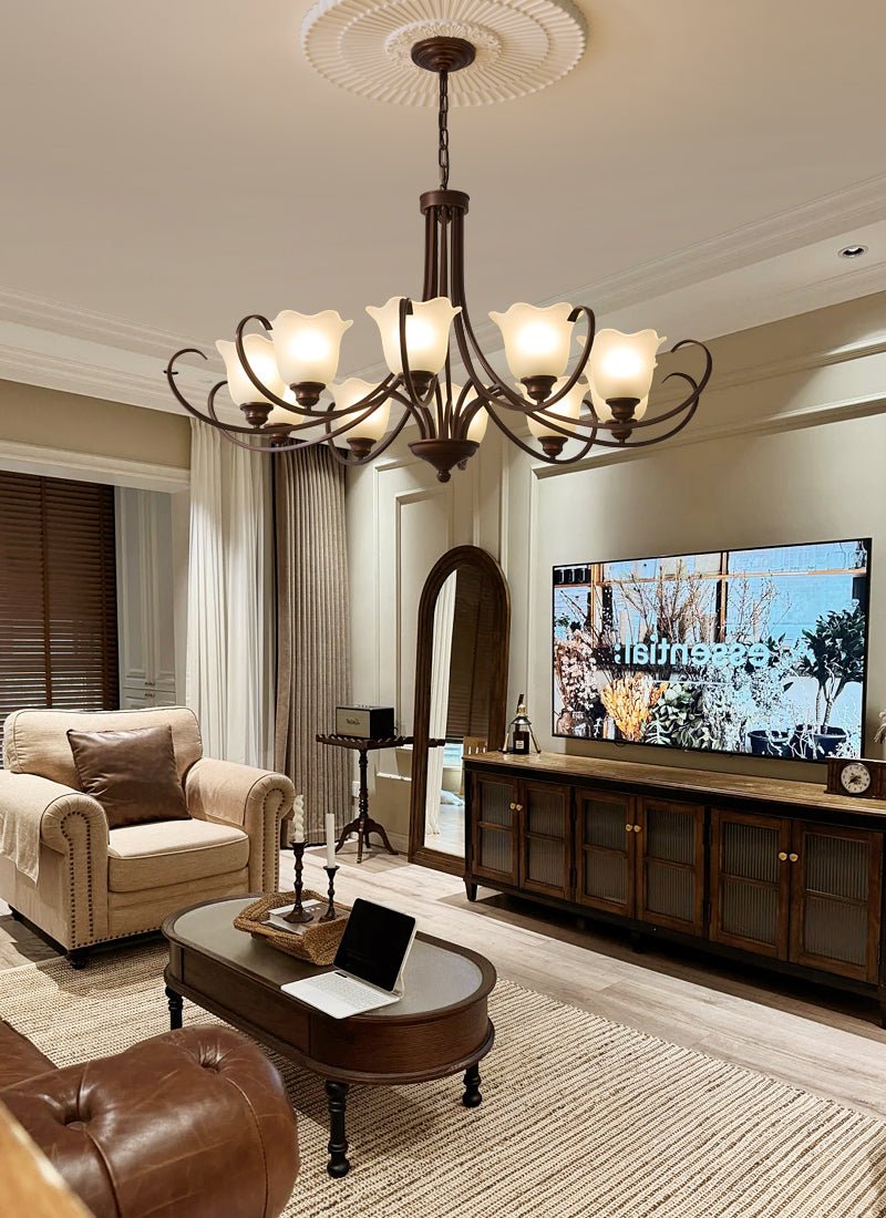 Nydorisra Elegance Vintage Floral Glass Chandelier - Letslighting