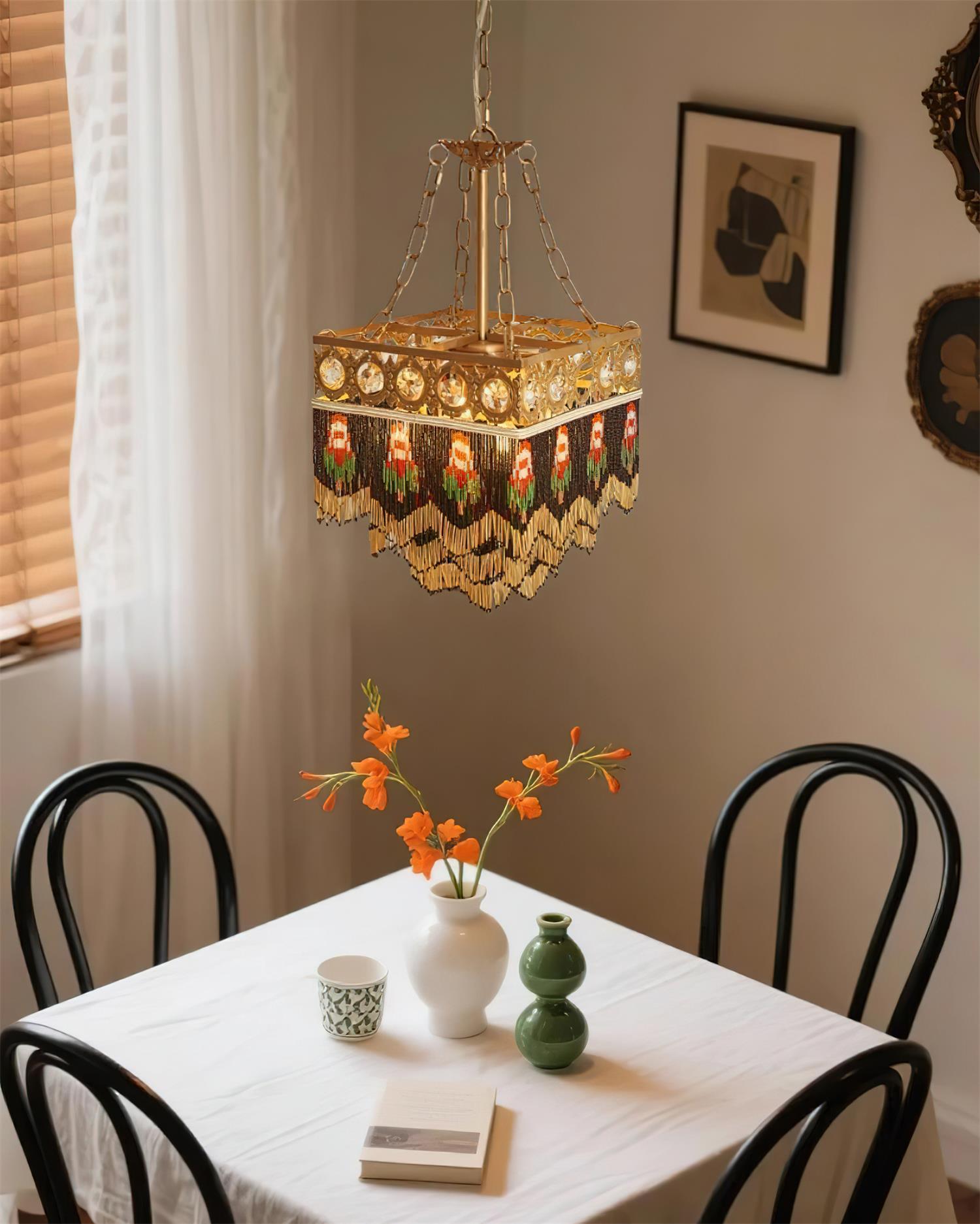 Tiffany Pendant Light Tassel Glass Bohemian - Letslighting
