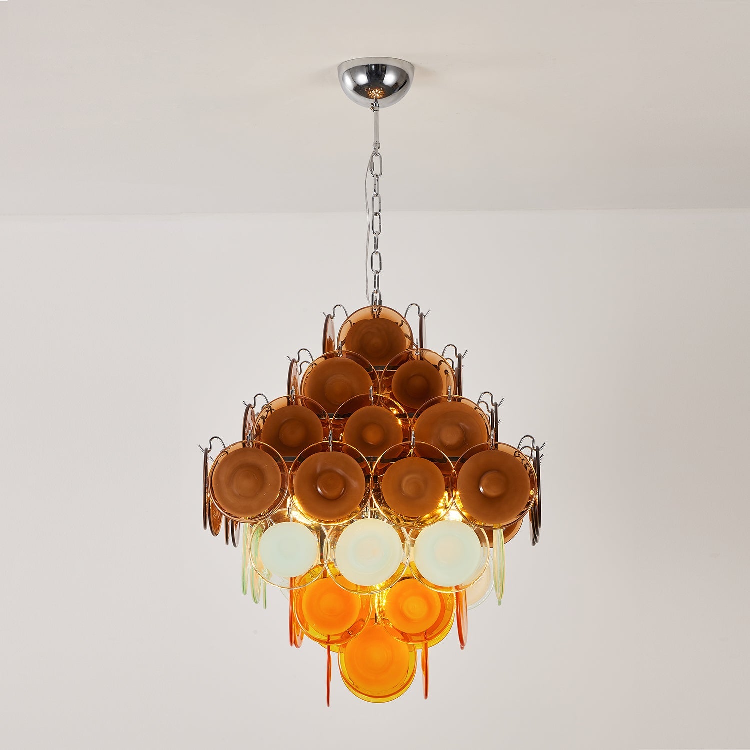 Miretta Chandelier Tiered Glass Discs - Letslighting