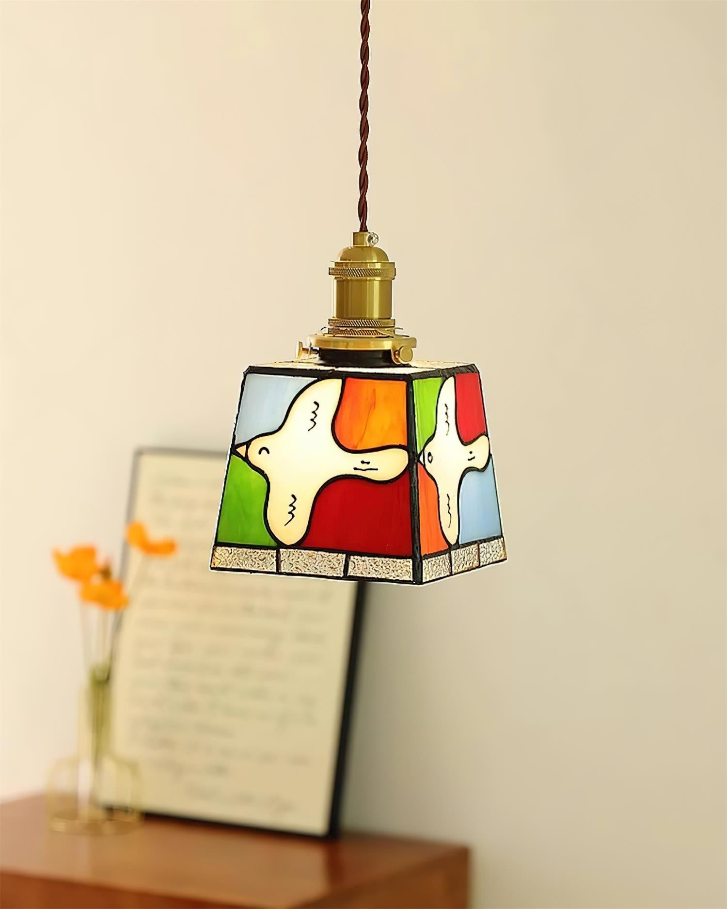 Miroa Pendant Lamp Stained-Glass Dove - Letslighting