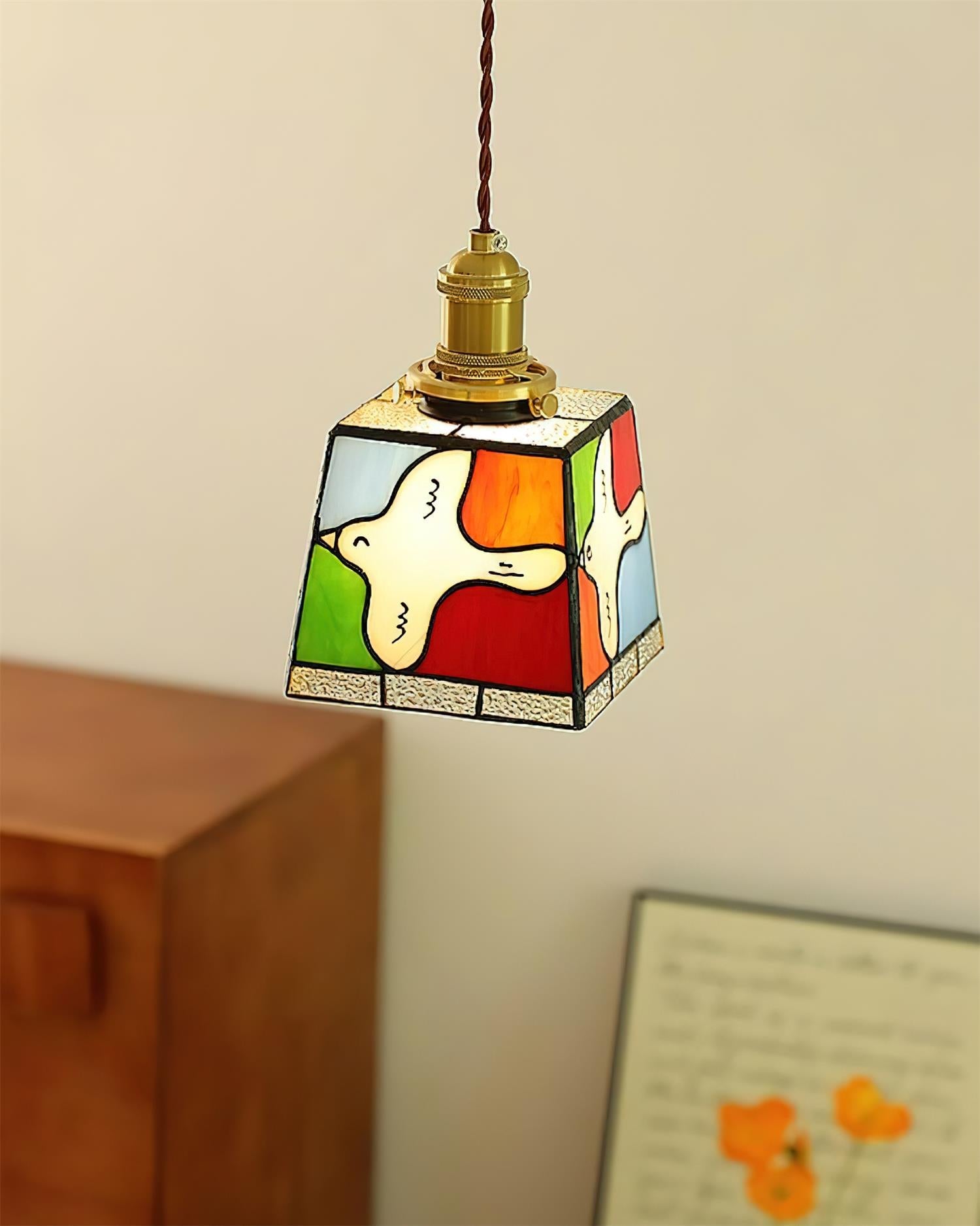 Miroa Pendant Lamp Stained-Glass Dove - Letslighting