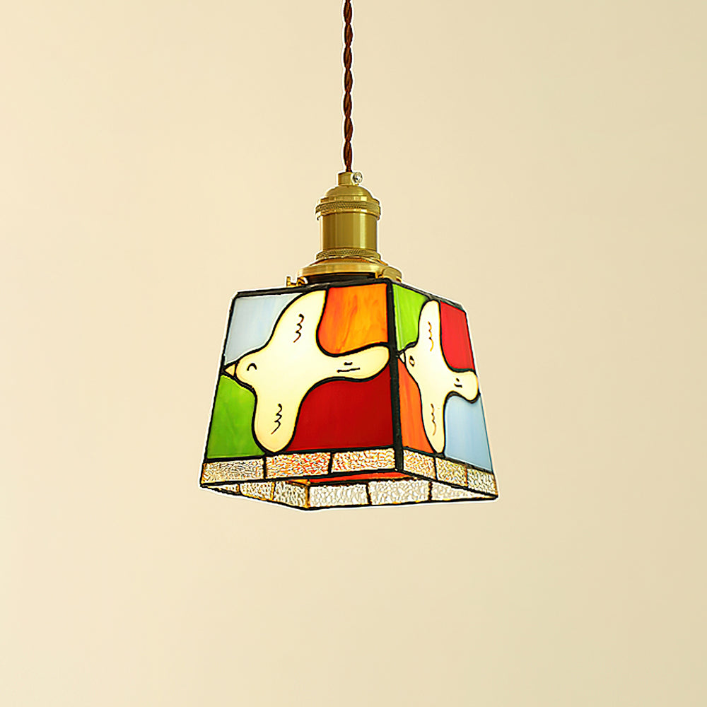 Miroa Pendant Lamp Stained-Glass Dove - Letslighting