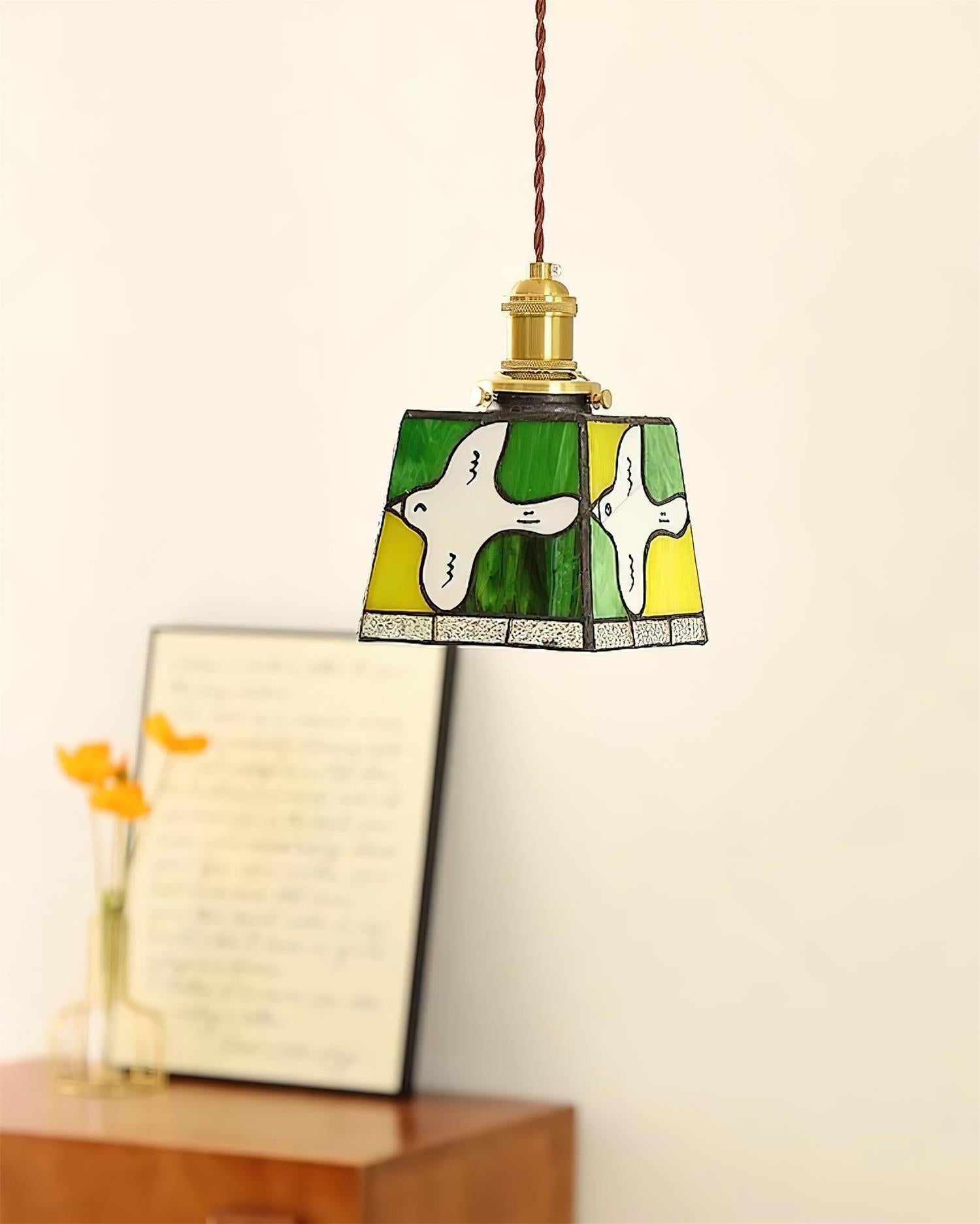 Miroa Pendant Lamp Stained-Glass Dove - Letslighting