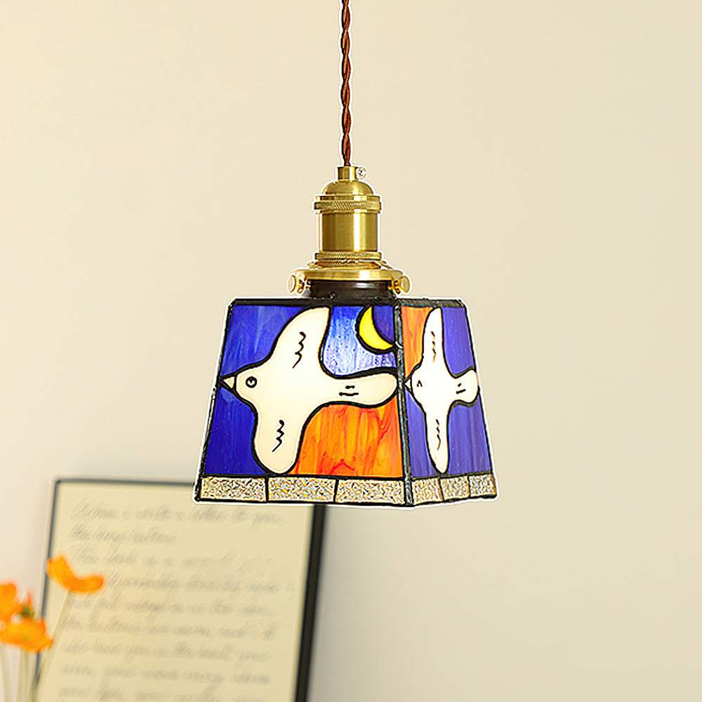 Miroa Pendant Lamp Stained-Glass Dove - Letslighting
