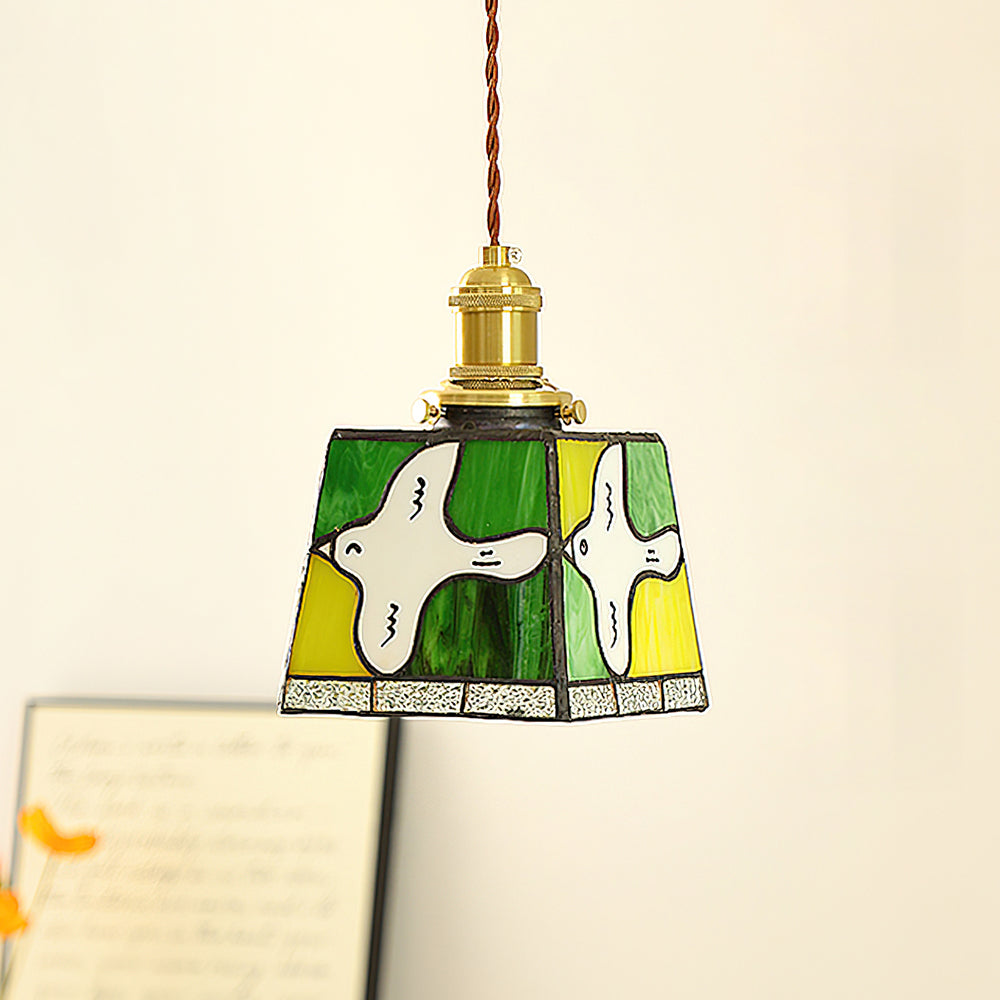 Miroa Pendant Lamp Stained-Glass Dove - Letslighting