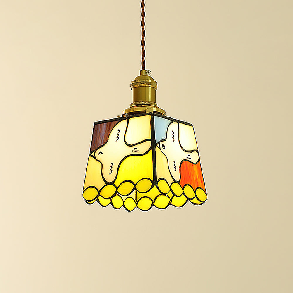 Miroa Pendant Lamp Stained-Glass Dove - Letslighting