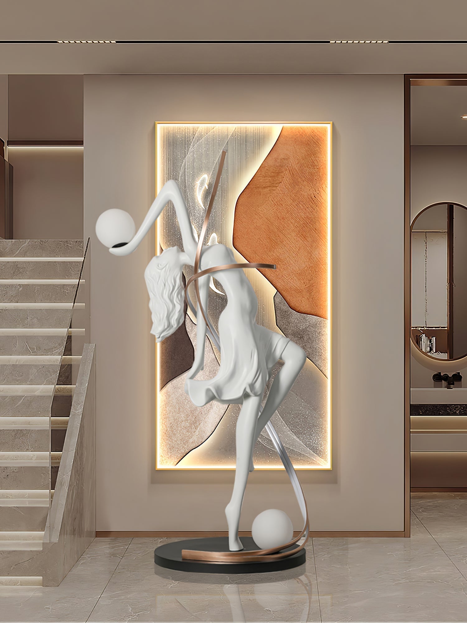 Lustra Floor Lamp Goddess Statue Elegant - Letslighting
