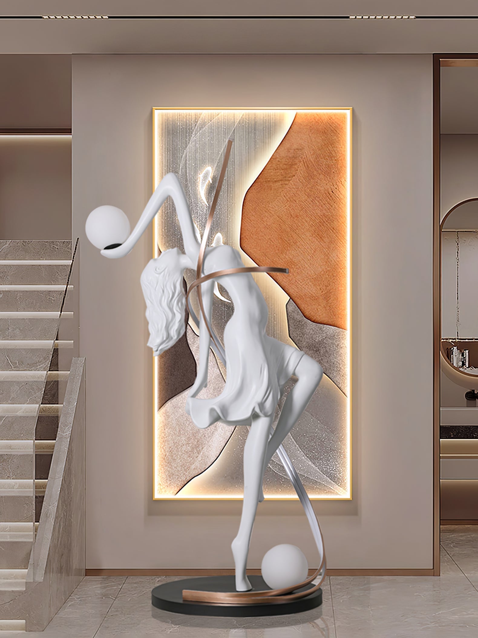 Lustra Floor Lamp Goddess Statue Elegant - Letslighting