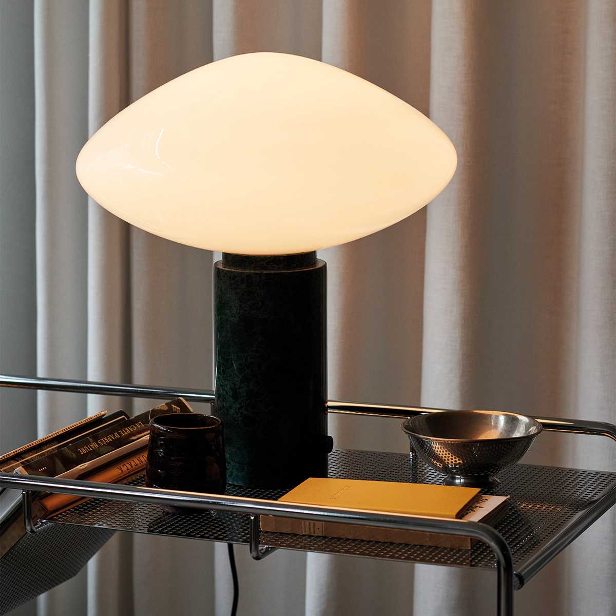 Mist Table Lamp with Glass Shade and Green Marble Base - Letslighting
