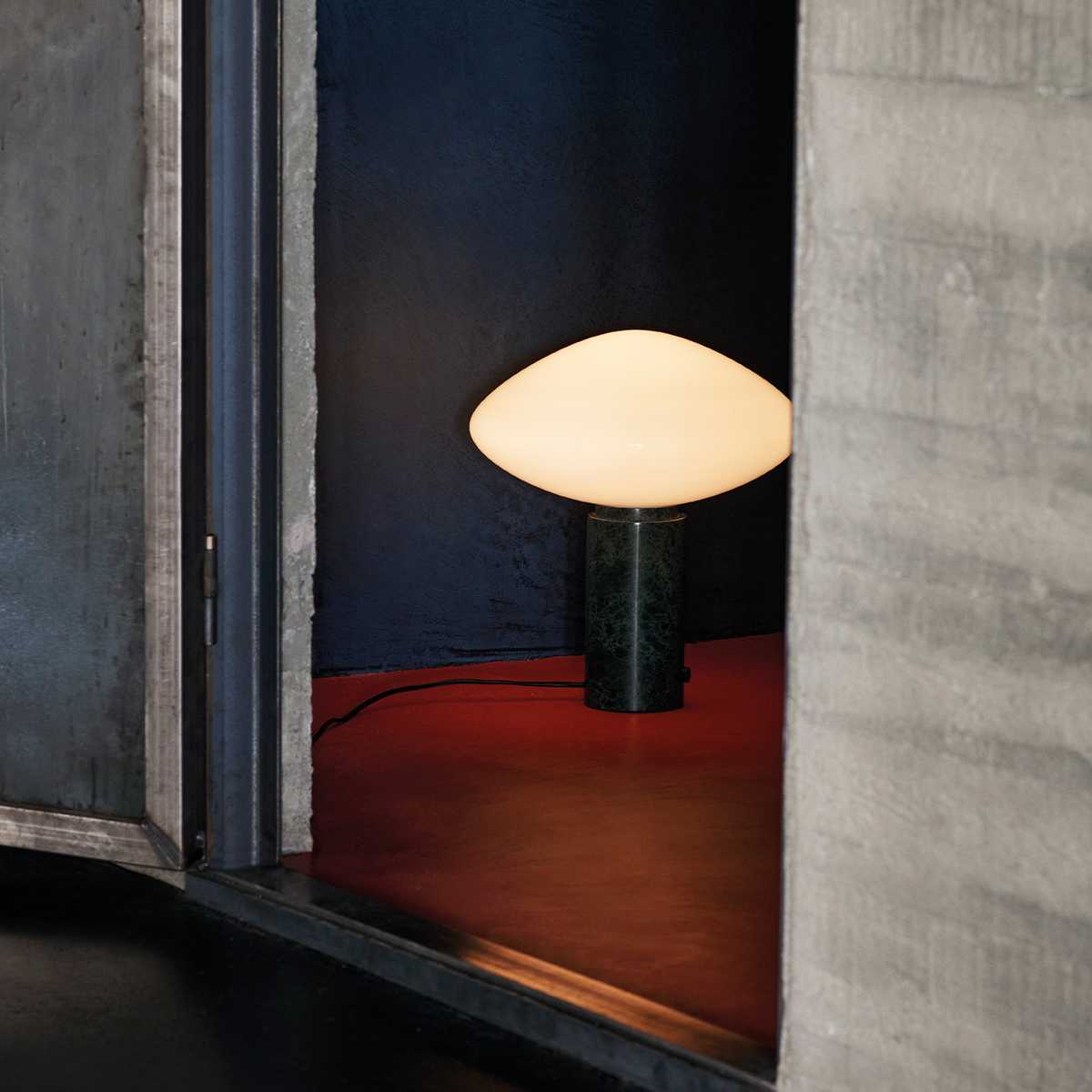 Mist Table Lamp with Glass Shade and Green Marble Base - Letslighting
