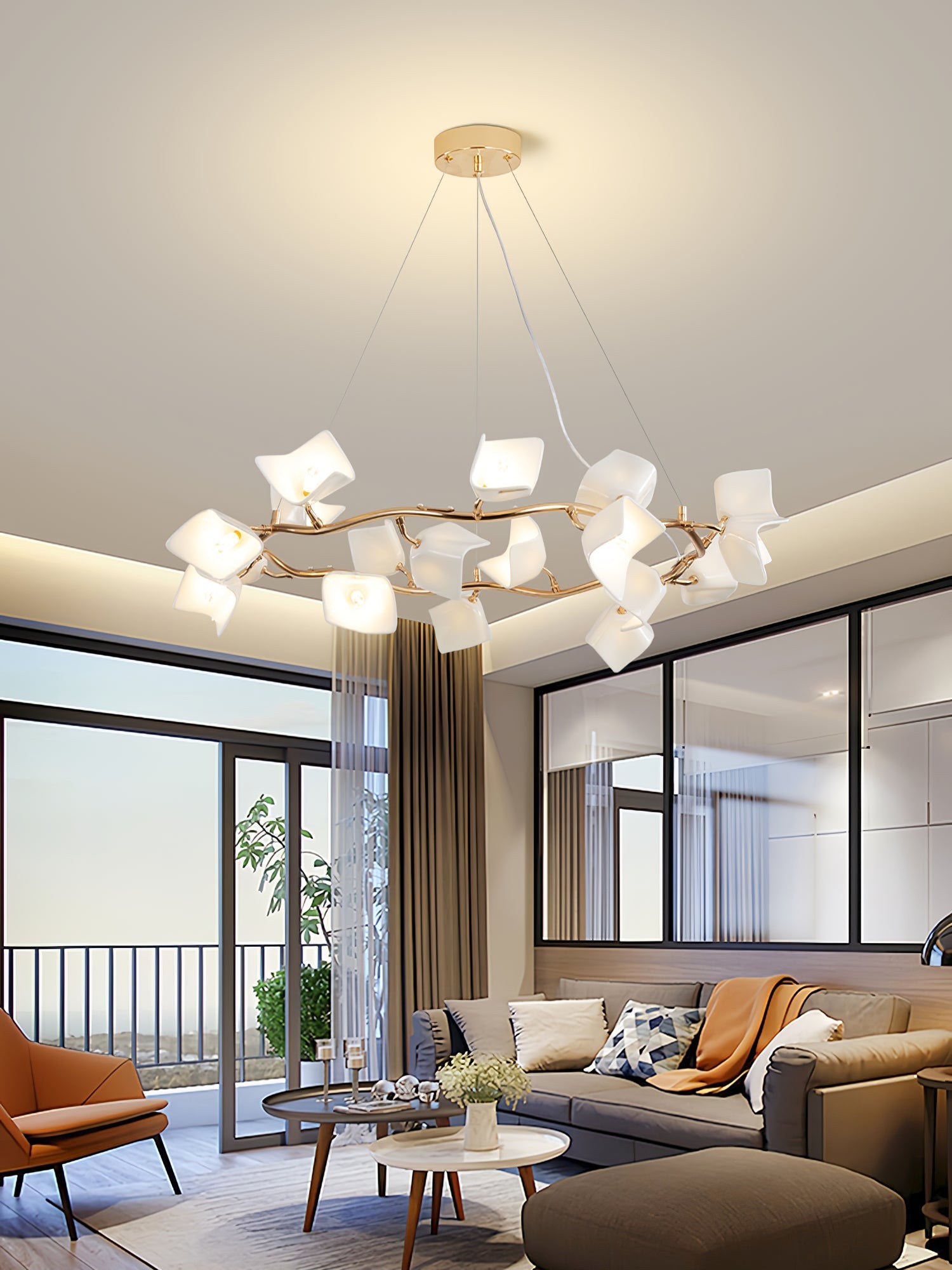 Arthearae Postmodern Luxury Flora Ceramics Chandelier - Letslighting