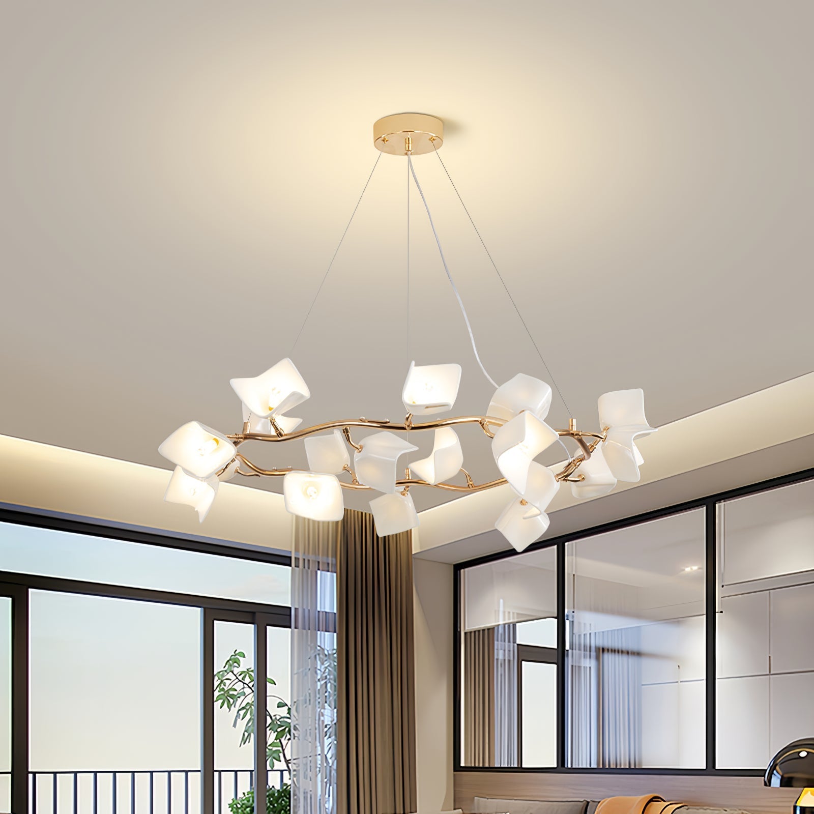 Arthearae Postmodern Luxury Flora Ceramics Chandelier - Letslighting