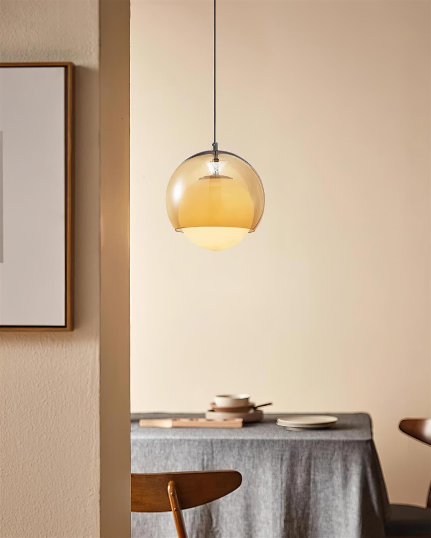 Pendant Light Double Globe Shade Glass Modern Minimalist Ambient - Letslighting