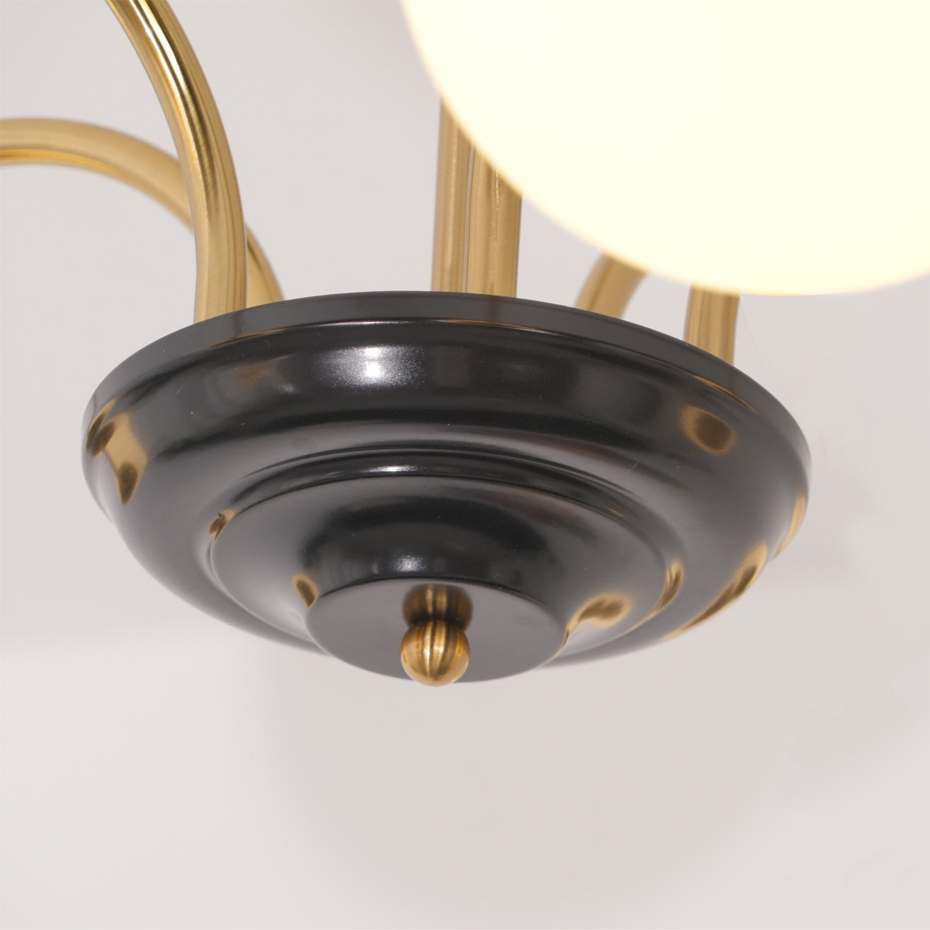 Chandelier Curved Arms Globe Shades Modern Retro Style Dining - Letslighting