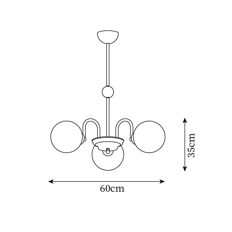 Chandelier Curved Arms Globe Shades Modern Retro Style Dining - Letslighting