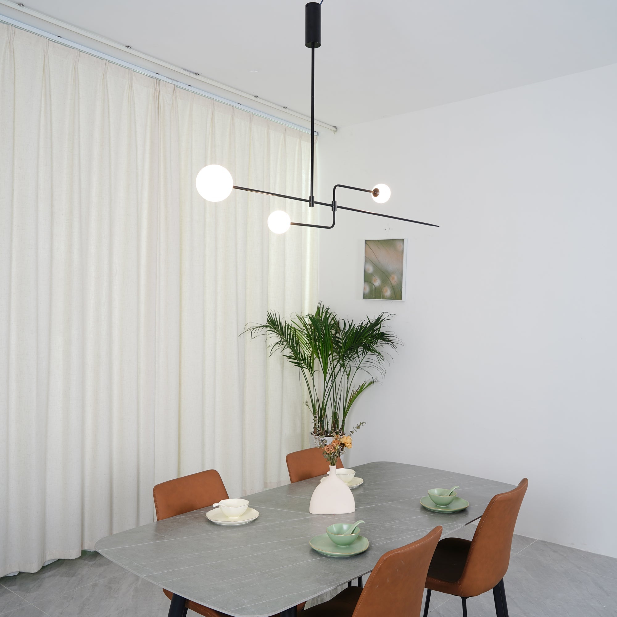 Lustra Chandelier Mobile Black Minimalist - Letslighting
