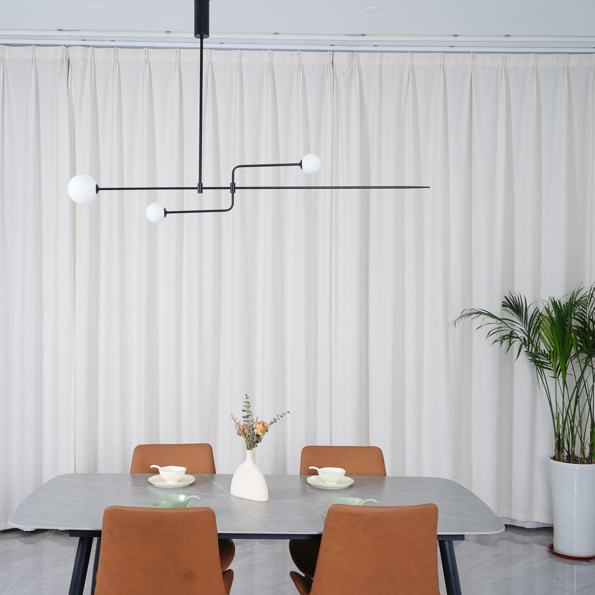 Lustra Chandelier Mobile Black Minimalist - Letslighting