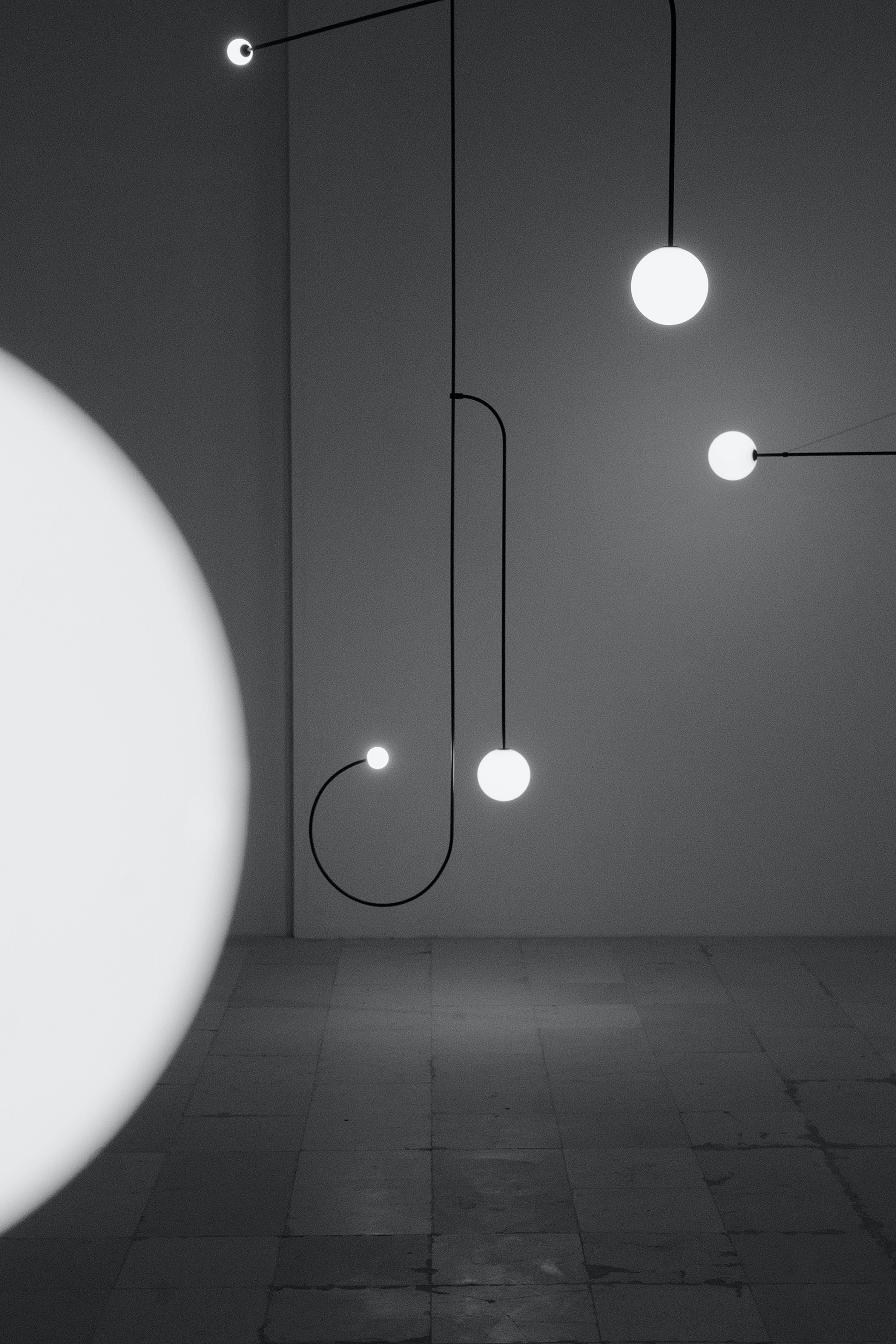 Lustra Chandelier Mobile Black Minimalist - Letslighting