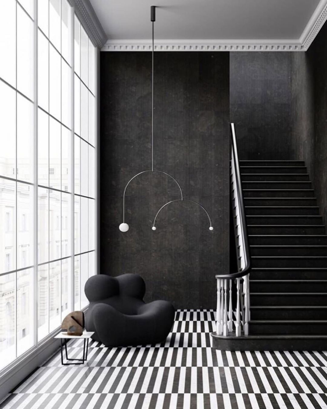 Lustra Chandelier Mobile Black Minimalist - Letslighting