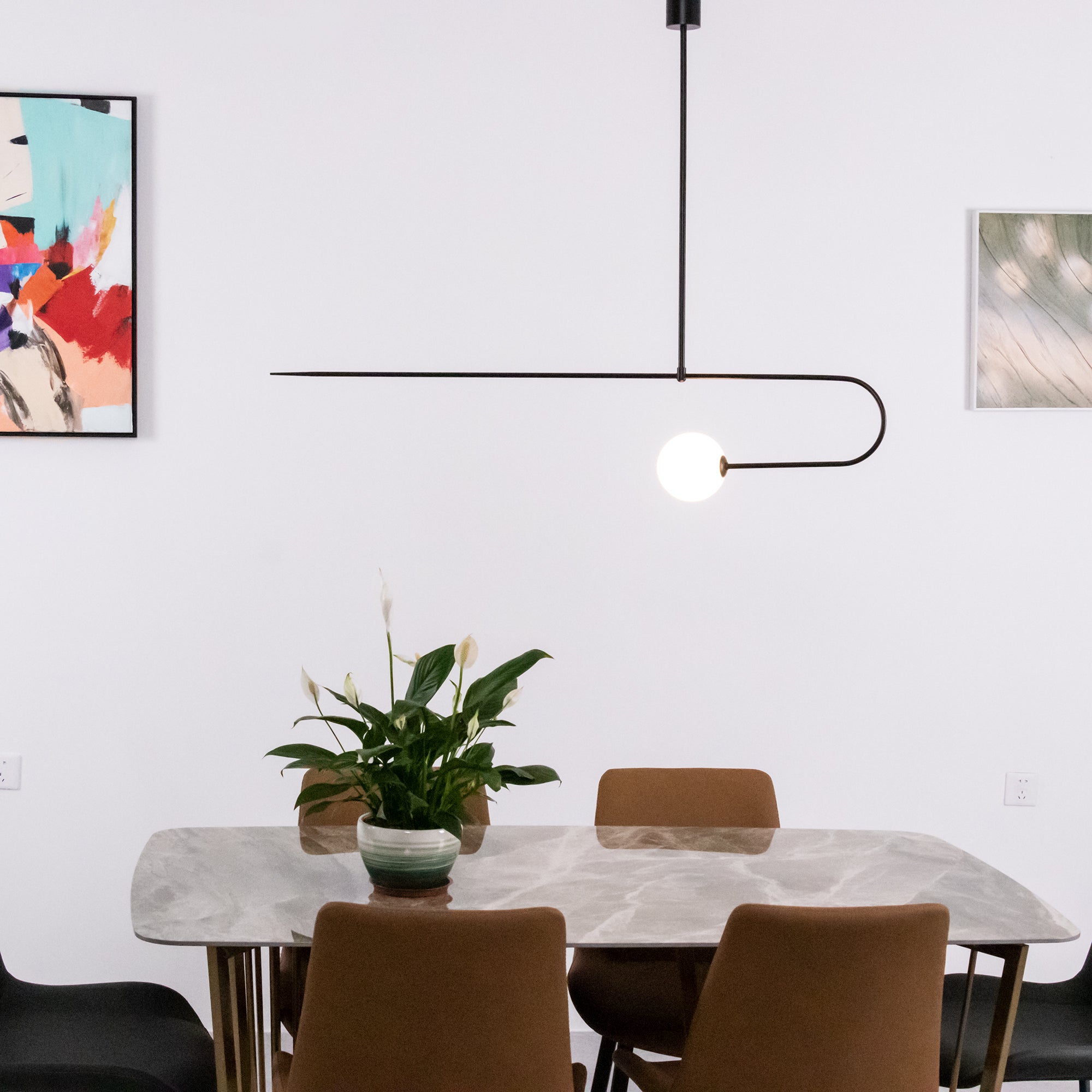 Lustra Chandelier Mobile Black Minimalist - Letslighting