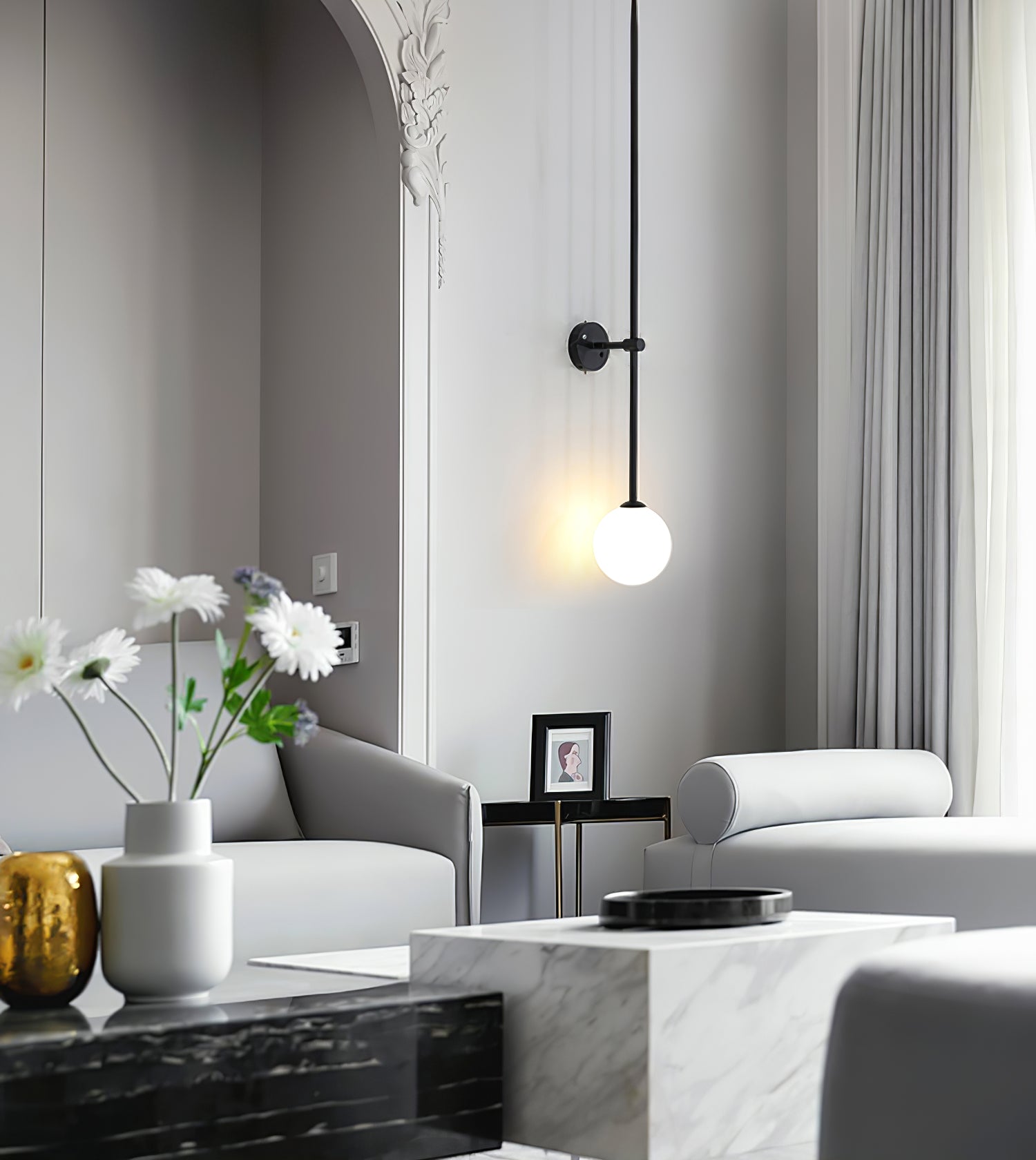 Gizmo Modern Minimalist Mobile Glass Wall Lamp - Letslighting