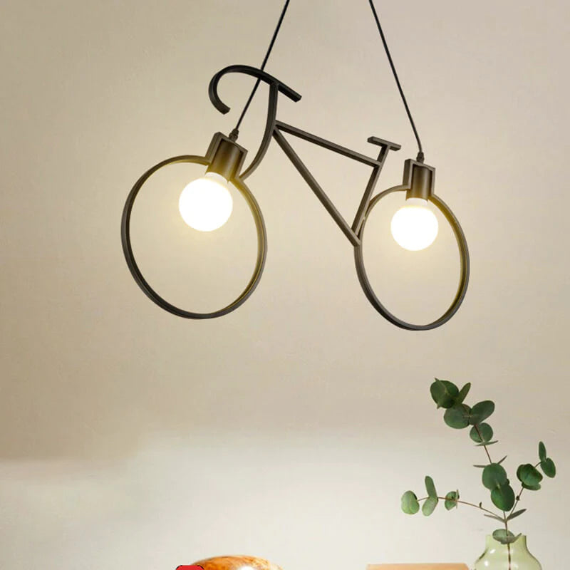 Mira Modern Creative Bicycle Shape LED Pendant Light Metal Kids Room