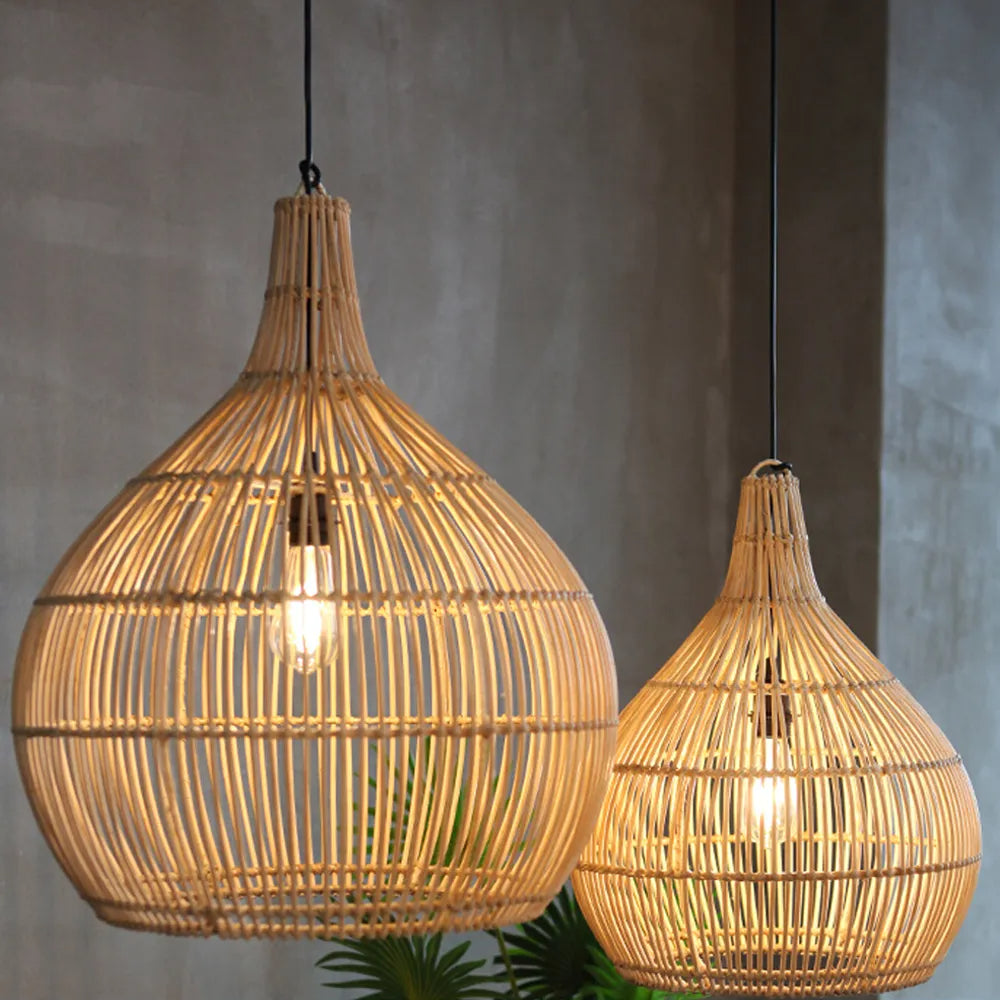 Ritta Japanese Creative Pendant Light Rattan Dining Room Bedroom