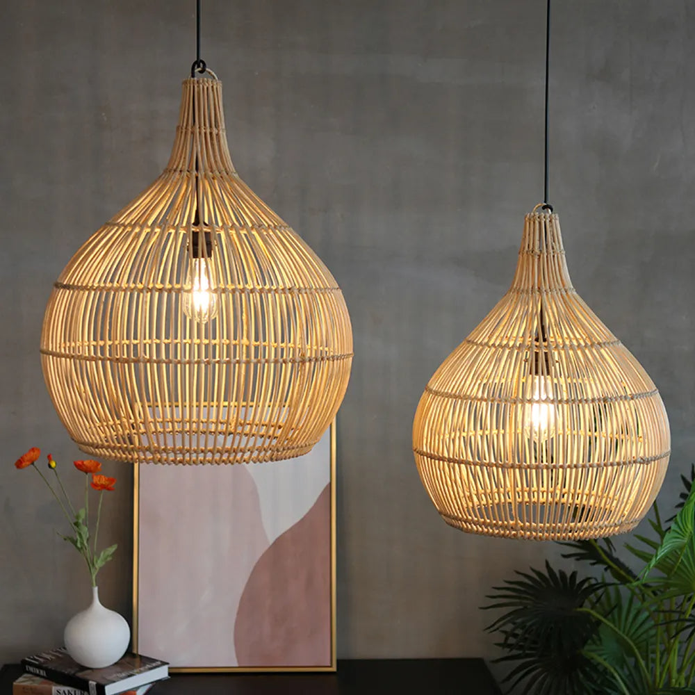 Ritta Japanese Creative Pendant Light Rattan Dining Room Bedroom