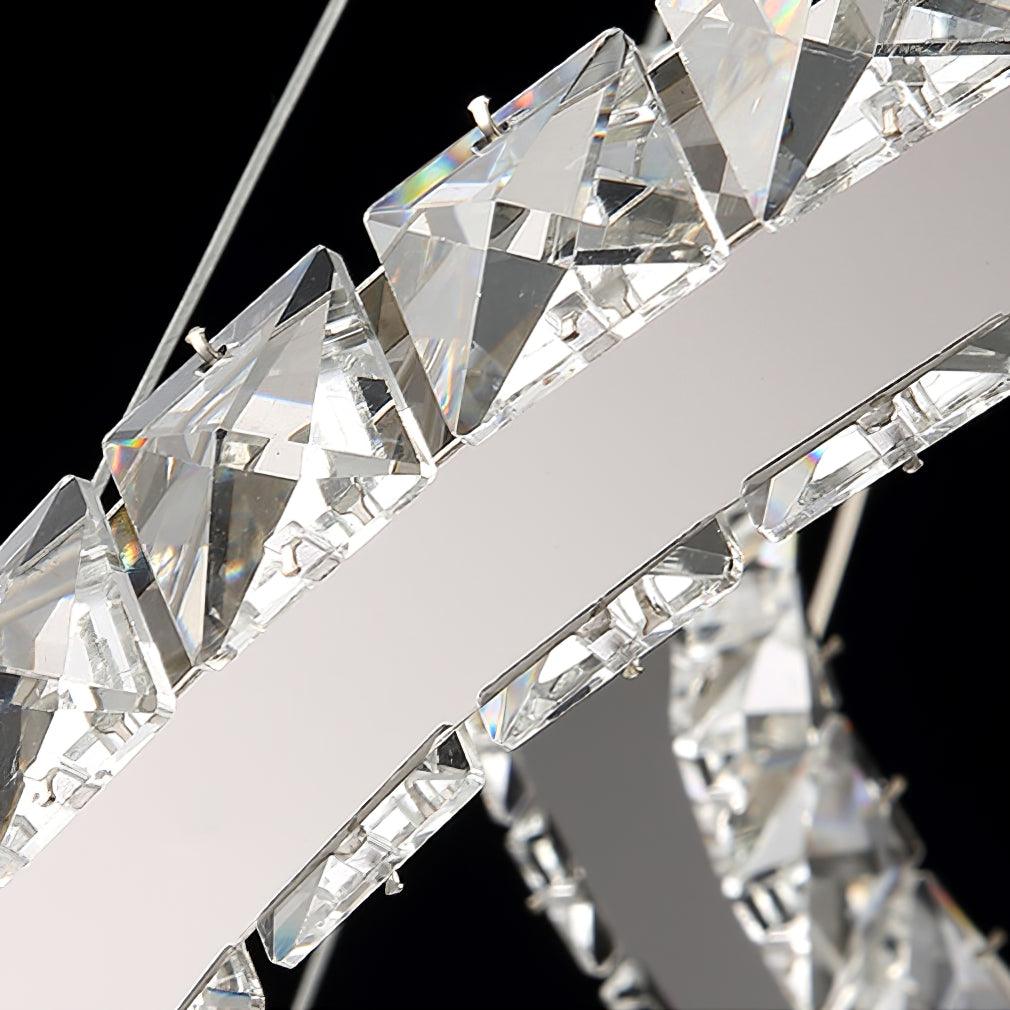 Lustra Chandelier Crystal Double C Modern Silver 2-Ring - Letslighting