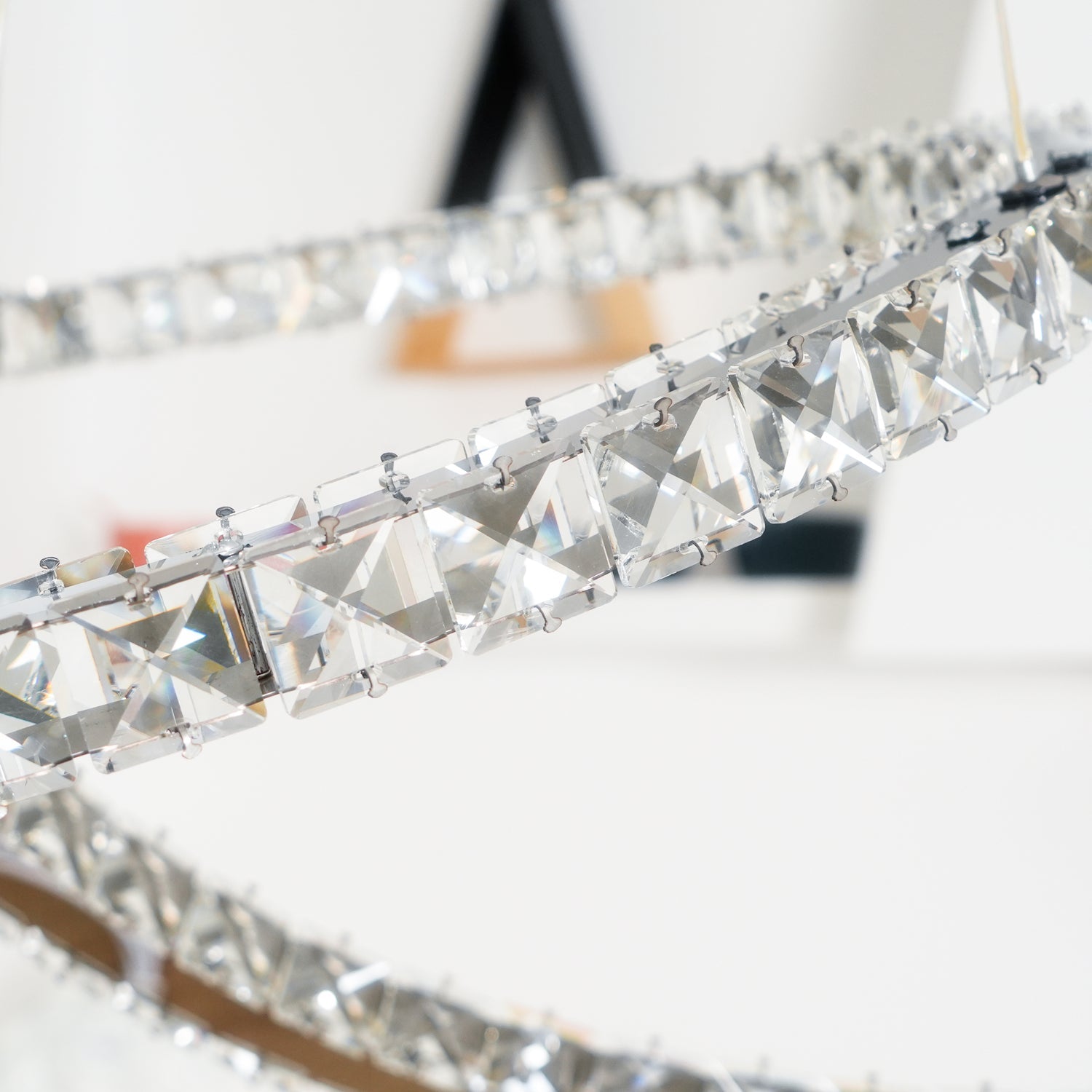 Lustra Chandelier Crystal Double C Modern Silver 2-Ring - Letslighting