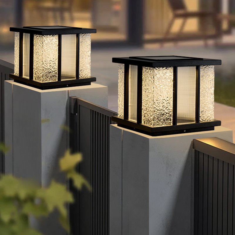 Alraeir Modern Cube Glass Solar Outdoor Light - Letslighting