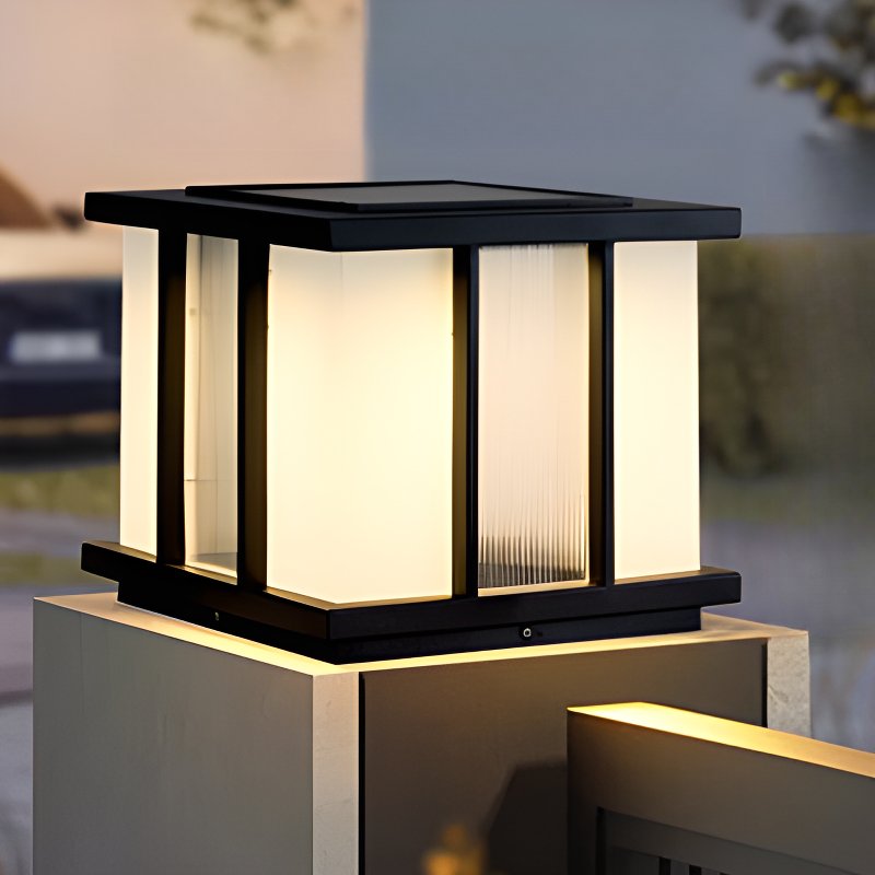 Alraeir Modern Cube Glass Solar Outdoor Light - Letslighting