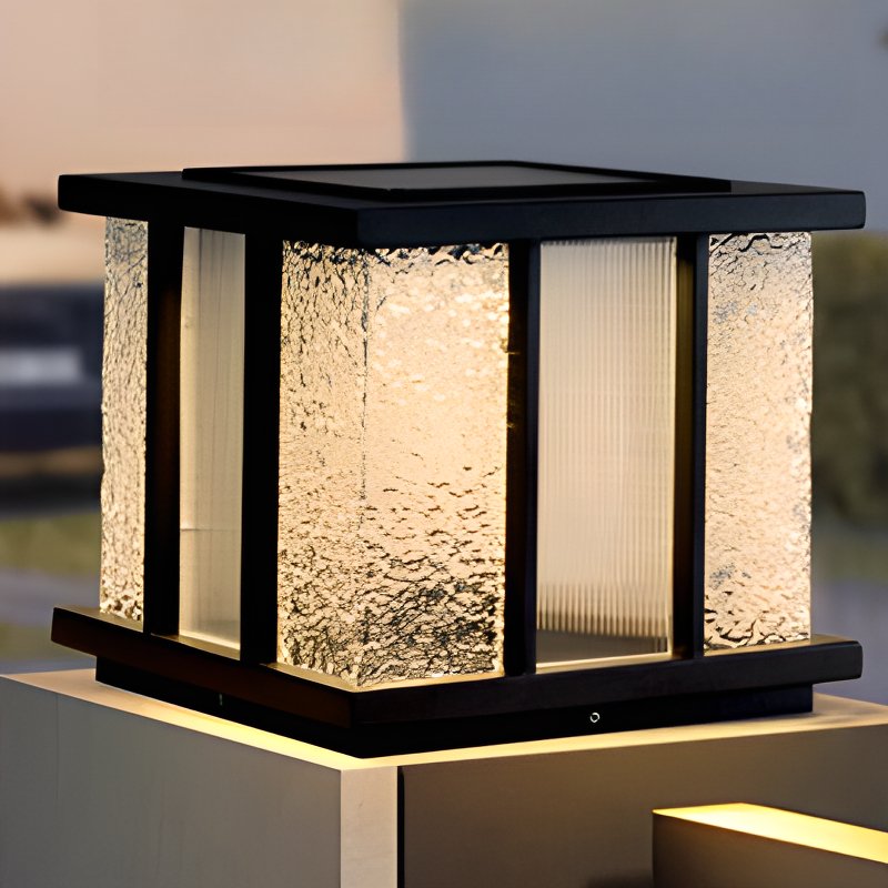 Alraeir Modern Cube Glass Solar Outdoor Light - Letslighting