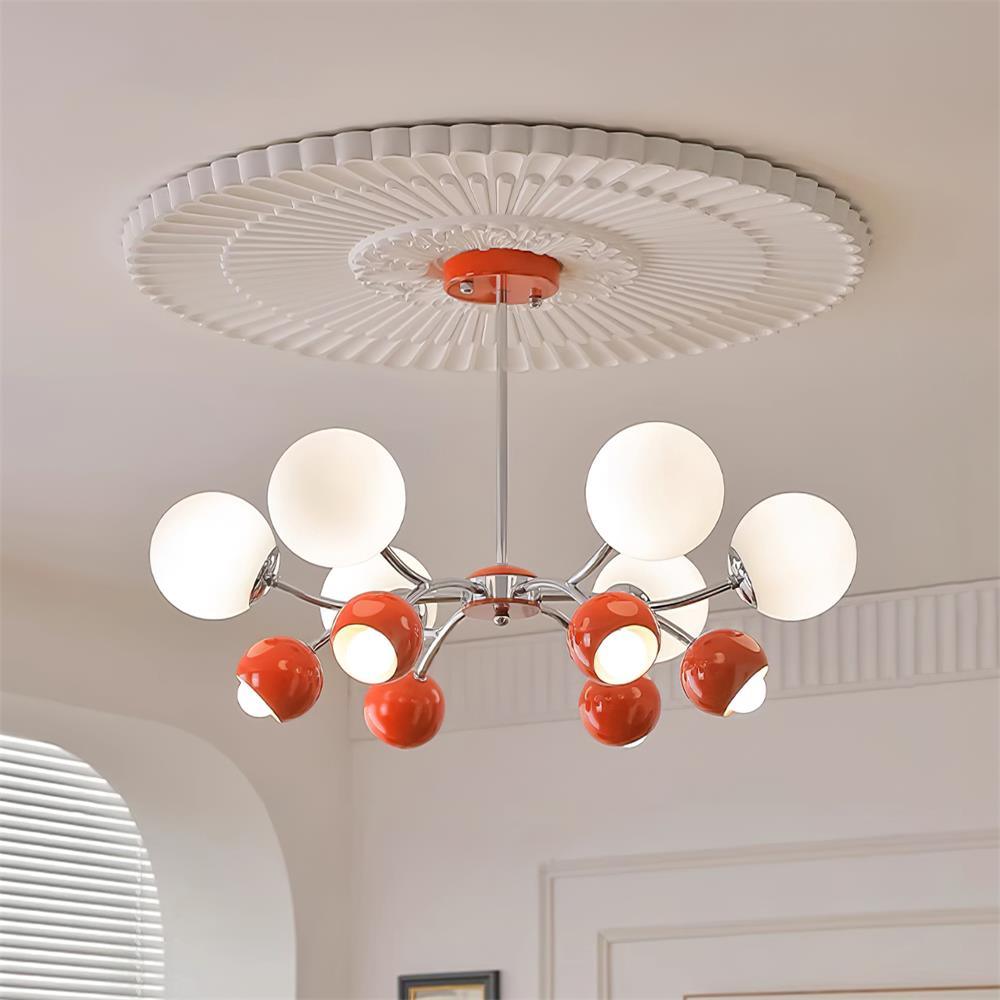 Chandelier Glass Dome Petal Shades Minimalist Ambient Glow - Letslighting